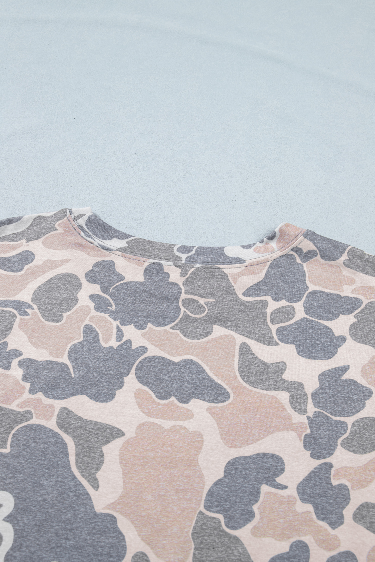 Retro Camouflage Women's Plus Size Summer Tee – Lightweight Multicolour Round Neck T-Shirt, Western Casual Outfit - Detail View 6 Retro Camouflage Women's Plus Size Summer Tee – Lightweight Multicolour Round Neck T-Shirt, Western Casual Outfit - Detail View 6