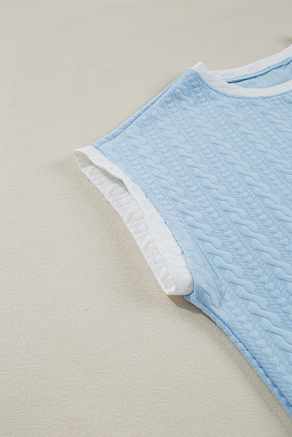 Chic and Casual Two-Piece Set: Sleeveless Tank Top with Colorblock Edges and High Waisted Wide Leg Pants - Detail View 10 Chic and Casual Two-Piece Set: Sleeveless Tank Top with Colorblock Edges and High Waisted Wide Leg Pants - Detail View 10