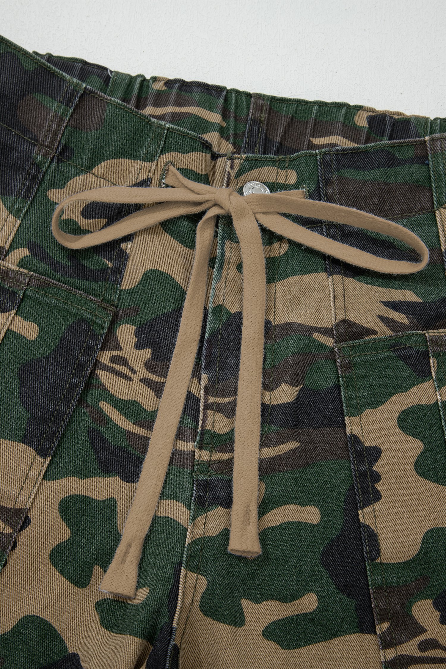 Versatile Women's Camouflage Print Drawstring Jeans – Perfect for Daily Wear and Casual Looks - Detail View 9 Versatile Women's Camouflage Print Drawstring Jeans – Perfect for Daily Wear and Casual Looks - Detail View 9