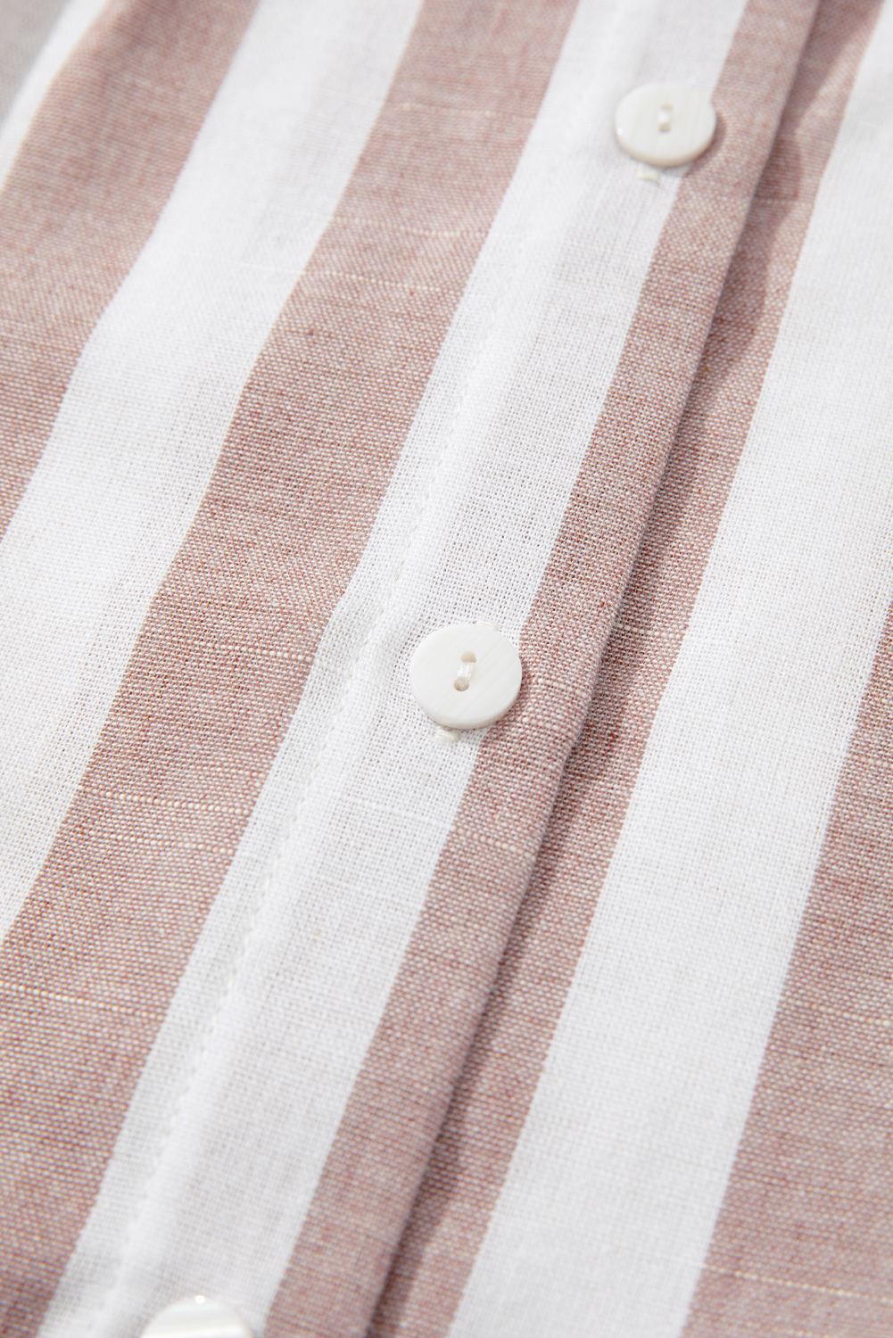 Women's Khaki Stripe Casual Button Down Sleeveless Shirt - Perfect for Summer - Detail View 9 Women's Khaki Stripe Casual Button Down Sleeveless Shirt - Perfect for Summer - Detail View 9