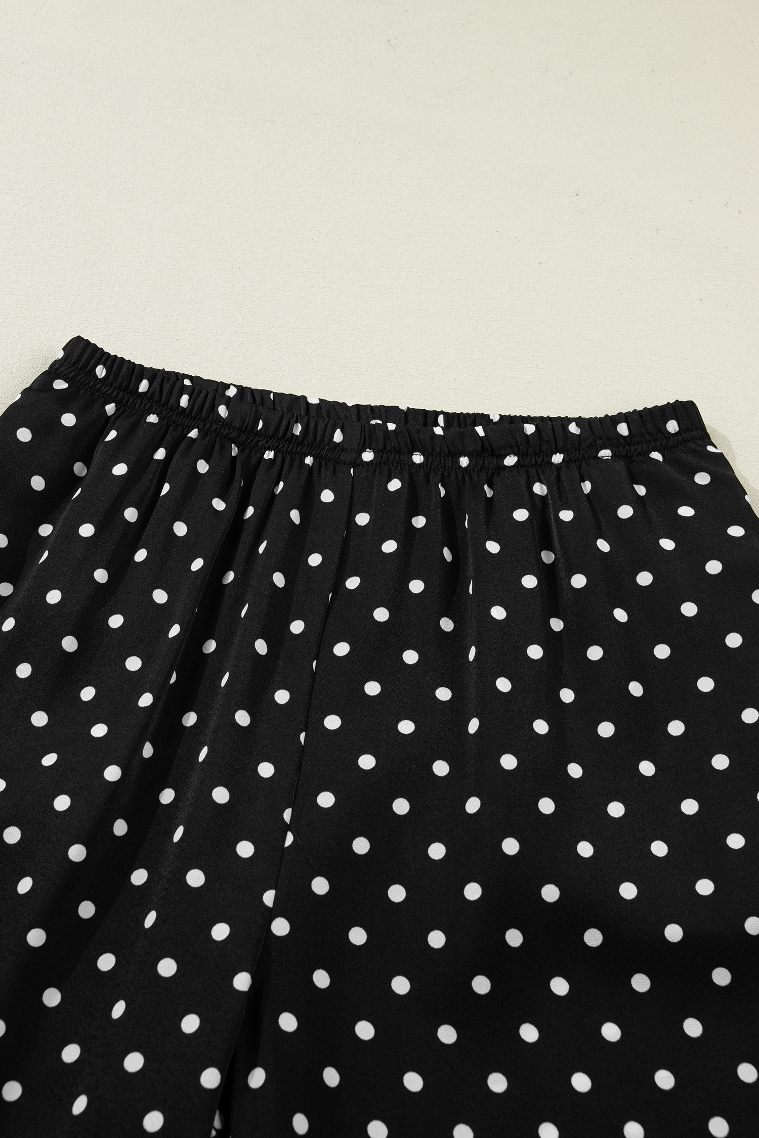 Women's Black Polka Dot Pants – Casual Loose Fit Trousers with Lace Hem and Elastic Waist for Daily Wear - Detail View 10 Women's Black Polka Dot Pants – Casual Loose Fit Trousers with Lace Hem and Elastic Waist for Daily Wear - Detail View 10