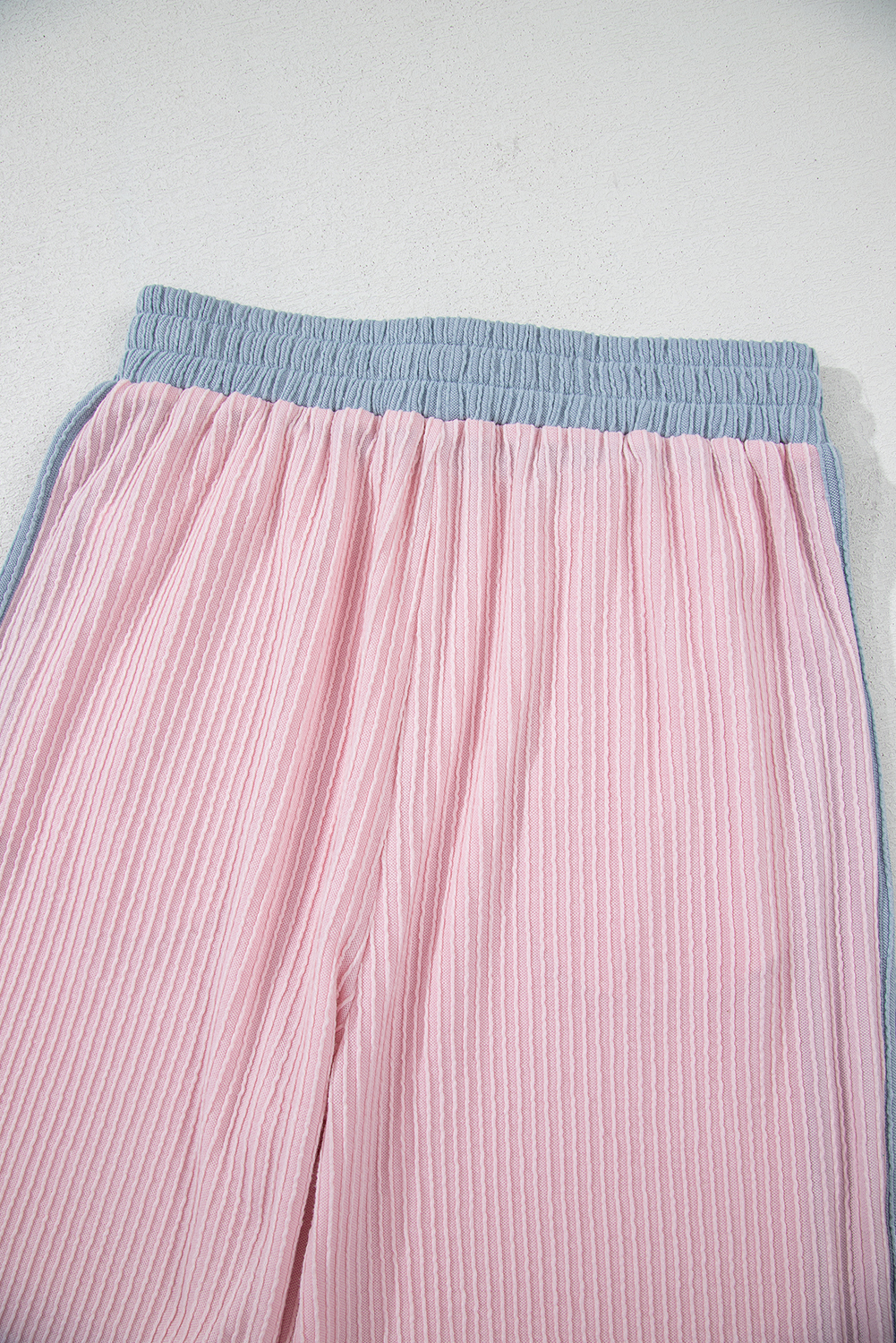 Stylish Two-Piece Set for Beach and Daily Wear - Textured Corded Fabric with High Waist Pants - Detail View 15 Stylish Two-Piece Set for Beach and Daily Wear - Textured Corded Fabric with High Waist Pants - Detail View 15