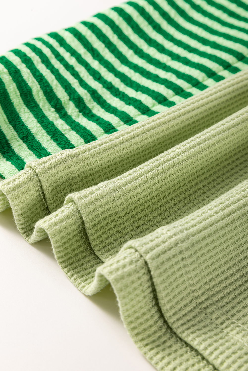 Women's Knit Top, Mint Green, Patchwork, Colorblock, 3/4 Sleeve, Casual Style, Daily Wear, Vibrant Colors, Trendy Fashion, Comfortable Fit, Half Sleeve, Round Neck, Waffle Knit, Stylish Top - Detail View 8 Women's Knit Top, Mint Green, Patchwork, Colorblock, 3/4 Sleeve, Casual Style, Daily Wear, Vibrant Colors, Trendy Fashion, Comfortable Fit, Half Sleeve, Round Neck, Waffle Knit, Stylish Top - Detail View 8