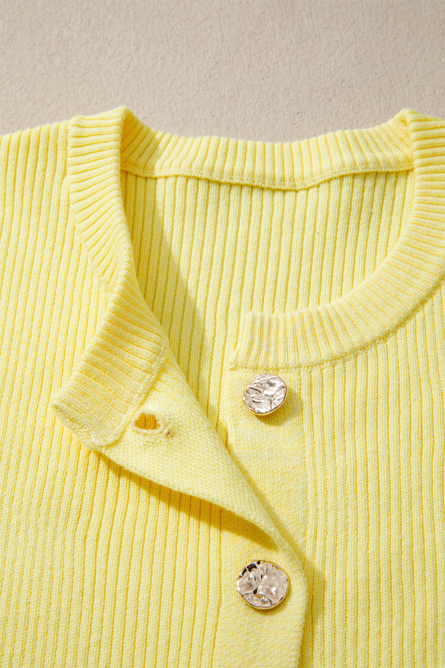 Women's Ribbed Knit Cardigan – Short Sleeve Summer Sweater - Detail View 10 Women's Ribbed Knit Cardigan – Short Sleeve Summer Sweater - Detail View 10