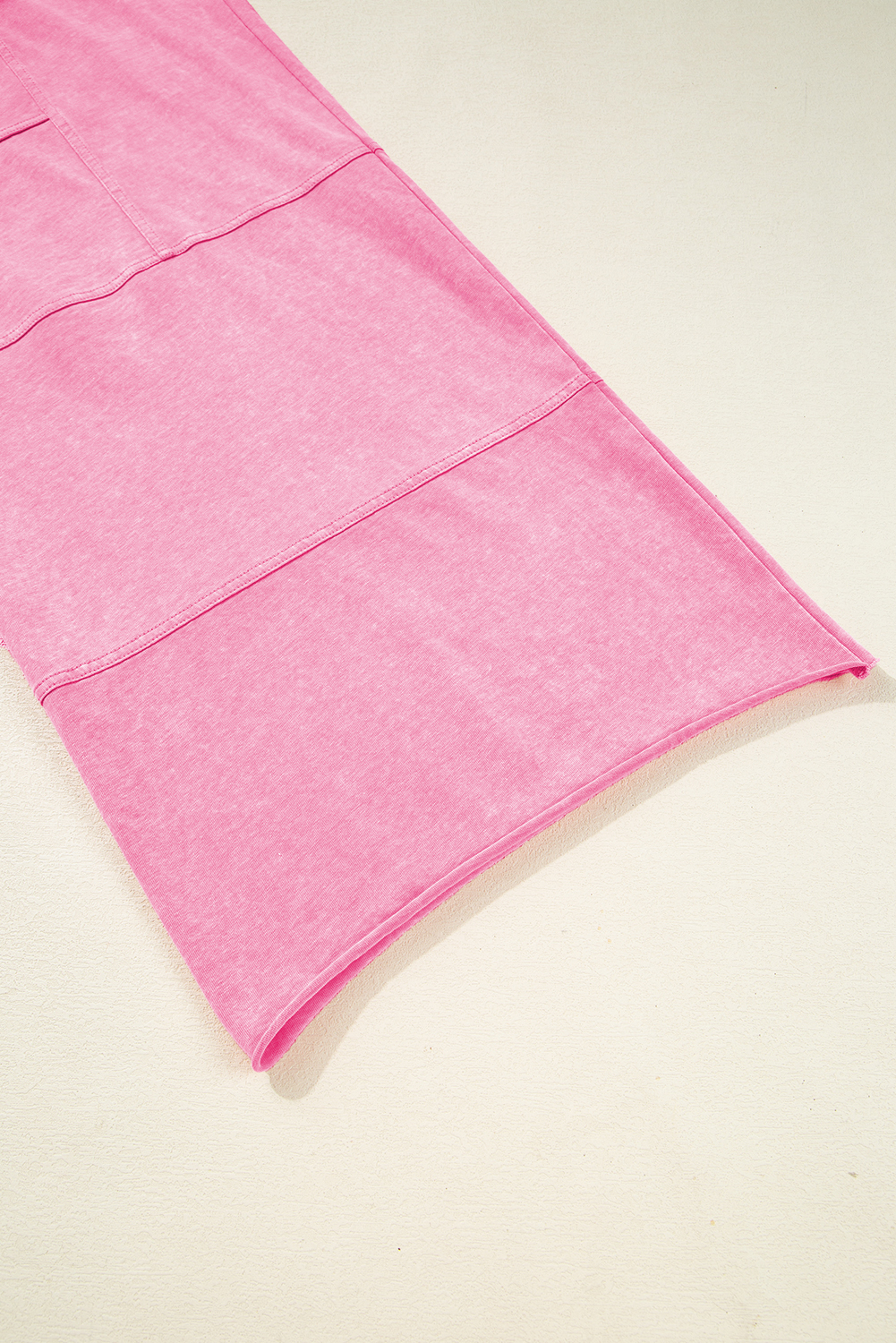 Casual Pink Wide Leg Cargo Pants - Adjustable Drawstring & Exposed Seams - Detail View 14 Casual Pink Wide Leg Cargo Pants - Adjustable Drawstring & Exposed Seams - Detail View 14