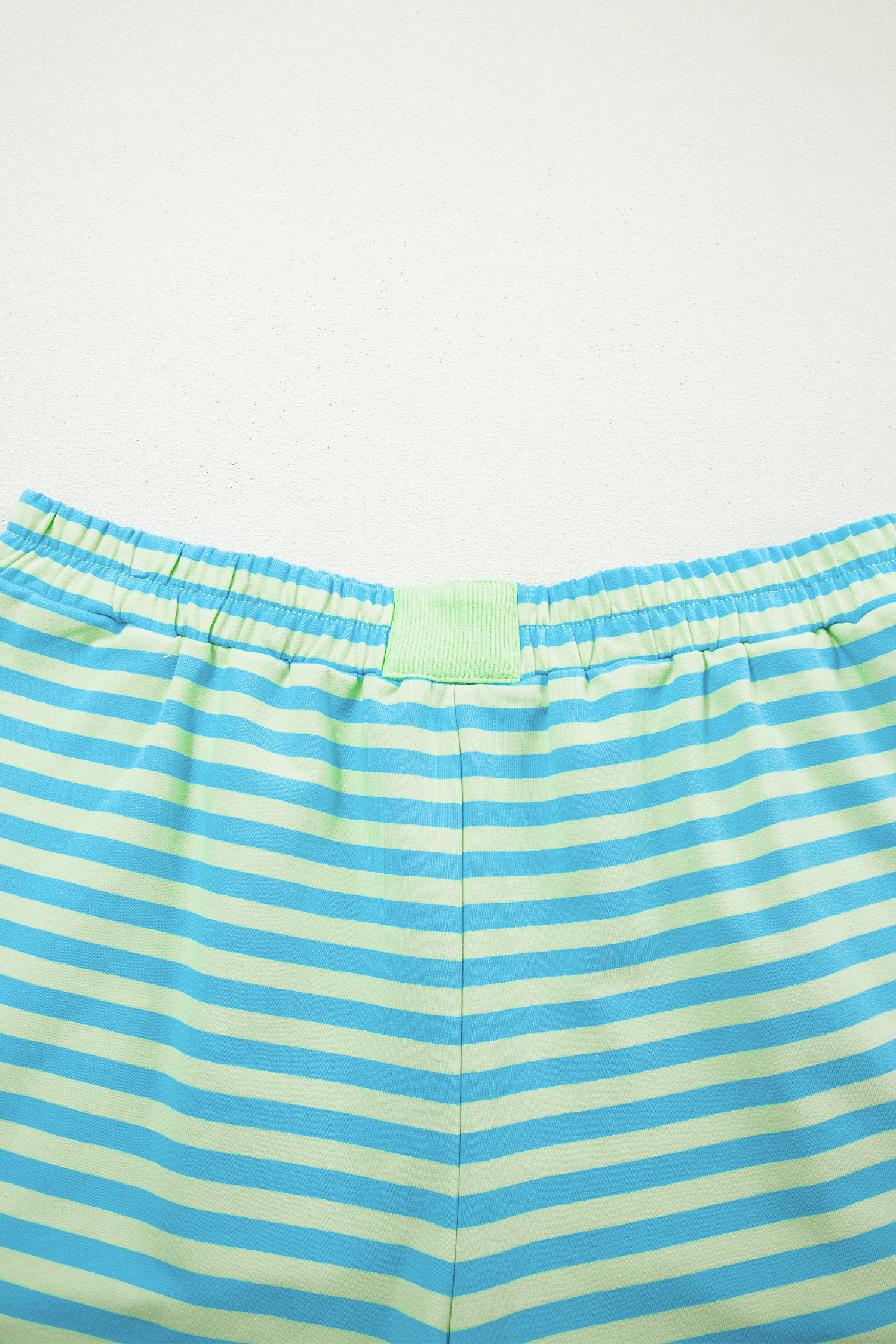 Casual Striped Long Sleeve Set for Women – Cotton Blend Pullover and Elastic Waist Shorts - Detail View 8 Casual Striped Long Sleeve Set for Women – Cotton Blend Pullover and Elastic Waist Shorts - Detail View 8