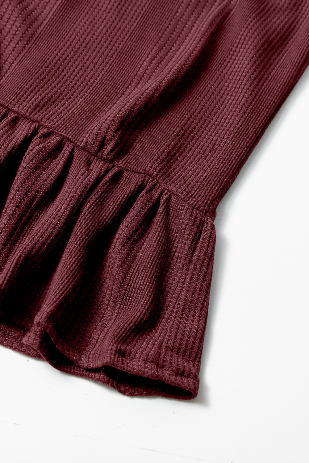 Women's Red Dahlia Ribbed Ruffle Tank Top and High Waist Pants Set - Casual Loungewear - Detail View 21 Women's Red Dahlia Ribbed Ruffle Tank Top and High Waist Pants Set - Casual Loungewear - Detail View 21