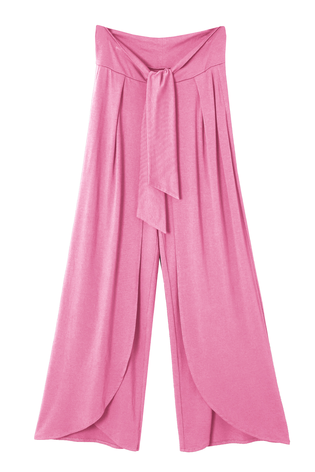 Women's Pants, Bonbon Color, Knotted Design, Drop Waist, Split Leg, Relaxed Fit, Casual Style, Comfortable, Vacation Wear, Summer Fashion, Solid Color, Wide Leg Silhouette, Versatile Bottoms - Detail View 28 Women's Pants, Bonbon Color, Knotted Design, Drop Waist, Split Leg, Relaxed Fit, Casual Style, Comfortable, Vacation Wear, Summer Fashion, Solid Color, Wide Leg Silhouette, Versatile Bottoms - Detail View 28