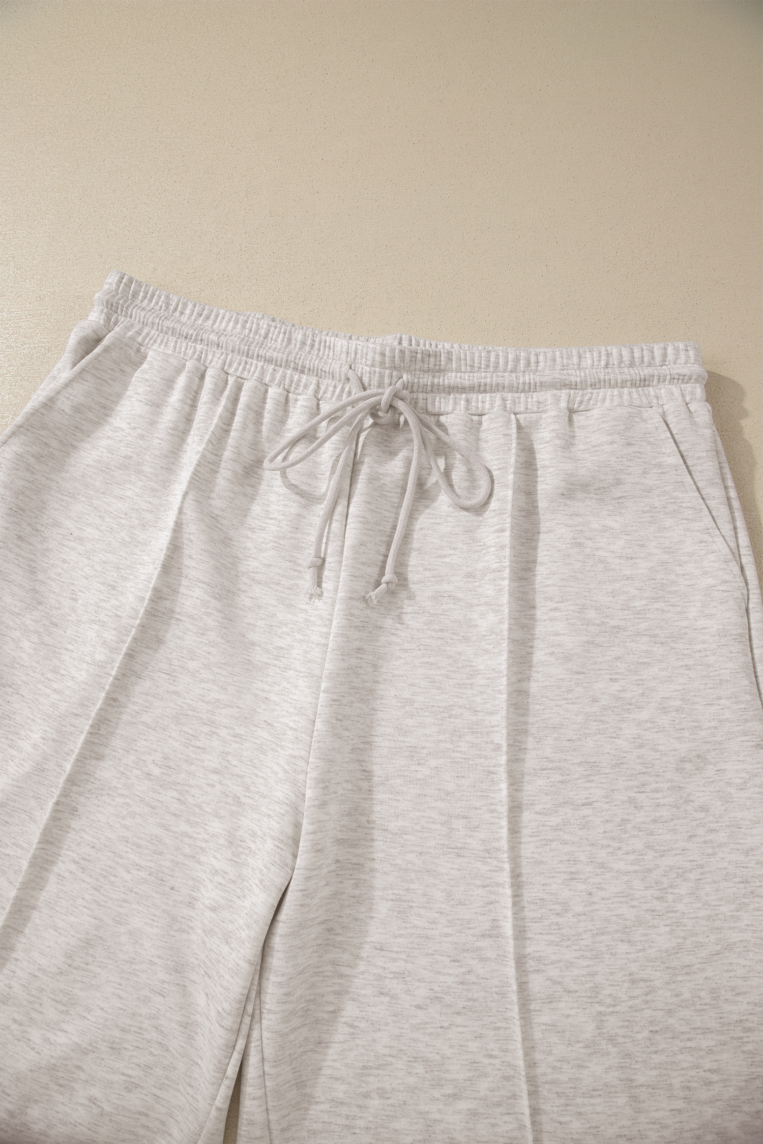 Plus Size Women's Light Grey V-Neck Polo Tee & Drawstring Pants Set – Casual Summer 2 Piece Outfit - Detail View 7 Plus Size Women's Light Grey V-Neck Polo Tee & Drawstring Pants Set – Casual Summer 2 Piece Outfit - Detail View 7