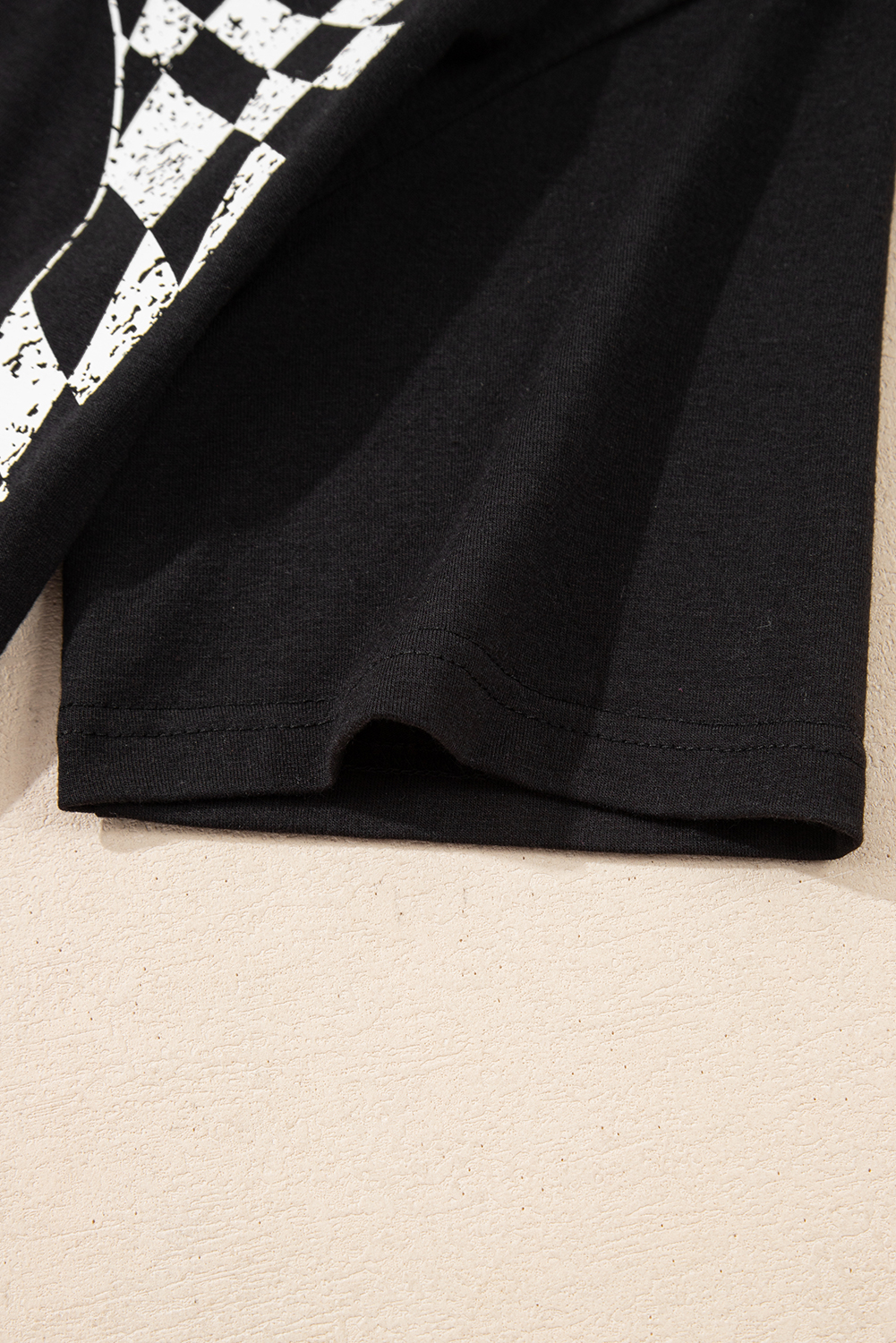 Women's T-Shirt, Black Tee, Checkerboard Print, Peace Sign, Round Neck, Casual Style, Short Sleeve, Comfortable Fit, Summer Fashion, Daily Wear, Graphic Tee, Trendy Tops, Tops & Tees - Detail View 16 Women's T-Shirt, Black Tee, Checkerboard Print, Peace Sign, Round Neck, Casual Style, Short Sleeve, Comfortable Fit, Summer Fashion, Daily Wear, Graphic Tee, Trendy Tops, Tops & Tees - Detail View 16