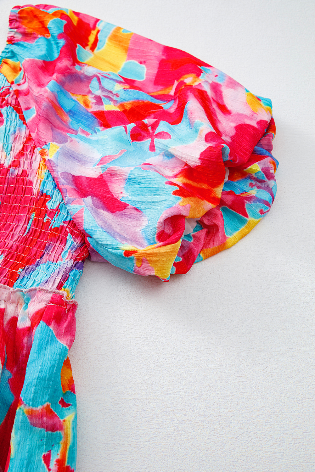Plus Size Summer Maxi Dress, Rose Abstract Square Neck Style - Detail View 11 Plus Size Summer Maxi Dress, Rose Abstract Square Neck Style - Detail View 11