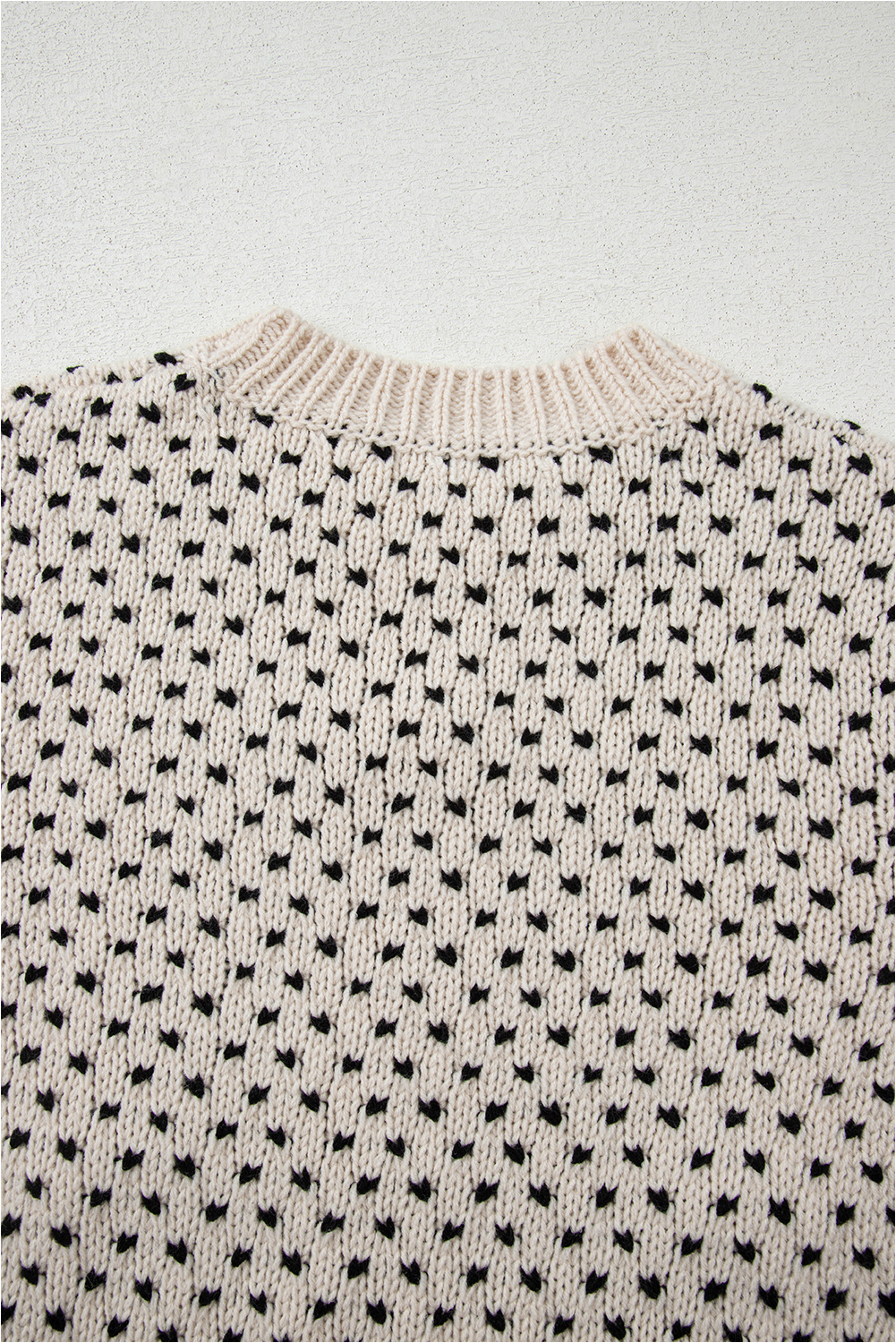 Casual Floral Pattern Contrast Edge Sweater - Women's Round Neck Top - Detail View 11 Casual Floral Pattern Contrast Edge Sweater - Women's Round Neck Top - Detail View 11