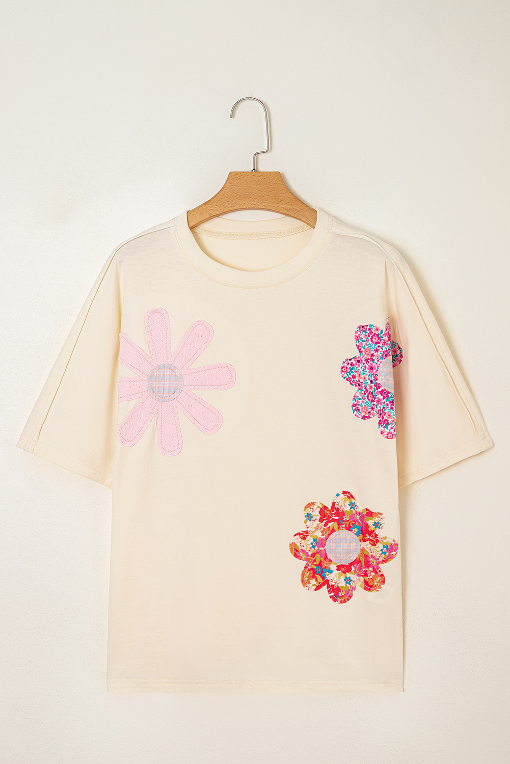 Comfortable and Stylish Women's Short Sleeve Tee - Unique Floral Accents - Detail View 3 Comfortable and Stylish Women's Short Sleeve Tee - Unique Floral Accents - Detail View 3