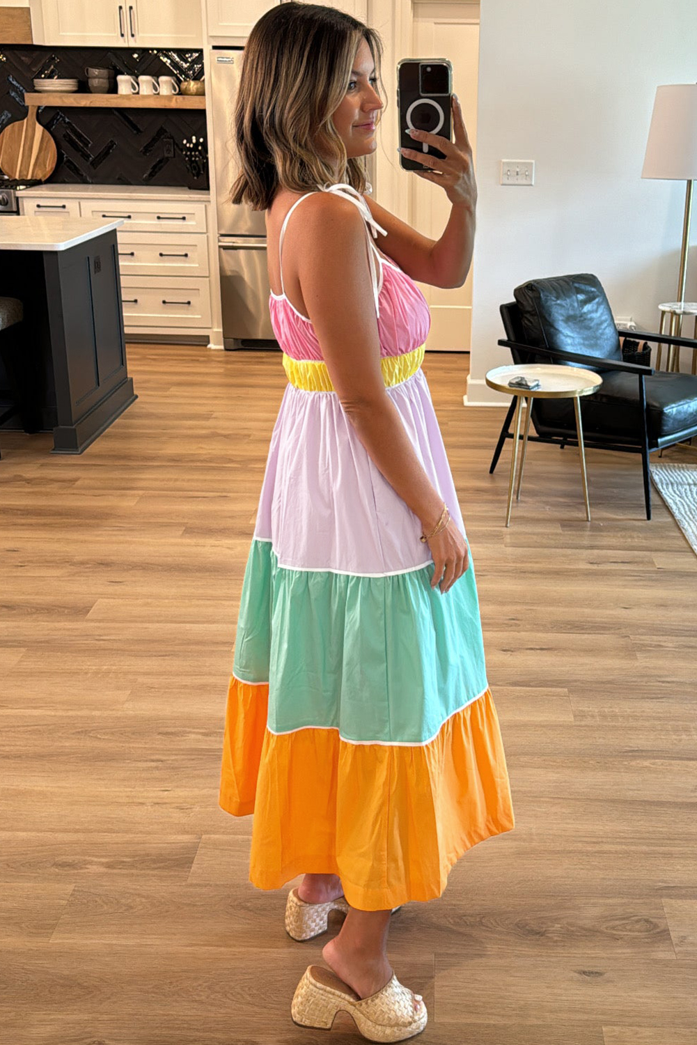 Elegant Sleeveless A-Line Maxi Dress with Self-Tie Straps - Perfect for Casual Outings and Special Occasions - Detail View 2 Elegant Sleeveless A-Line Maxi Dress with Self-Tie Straps - Perfect for Casual Outings and Special Occasions - Detail View 2
