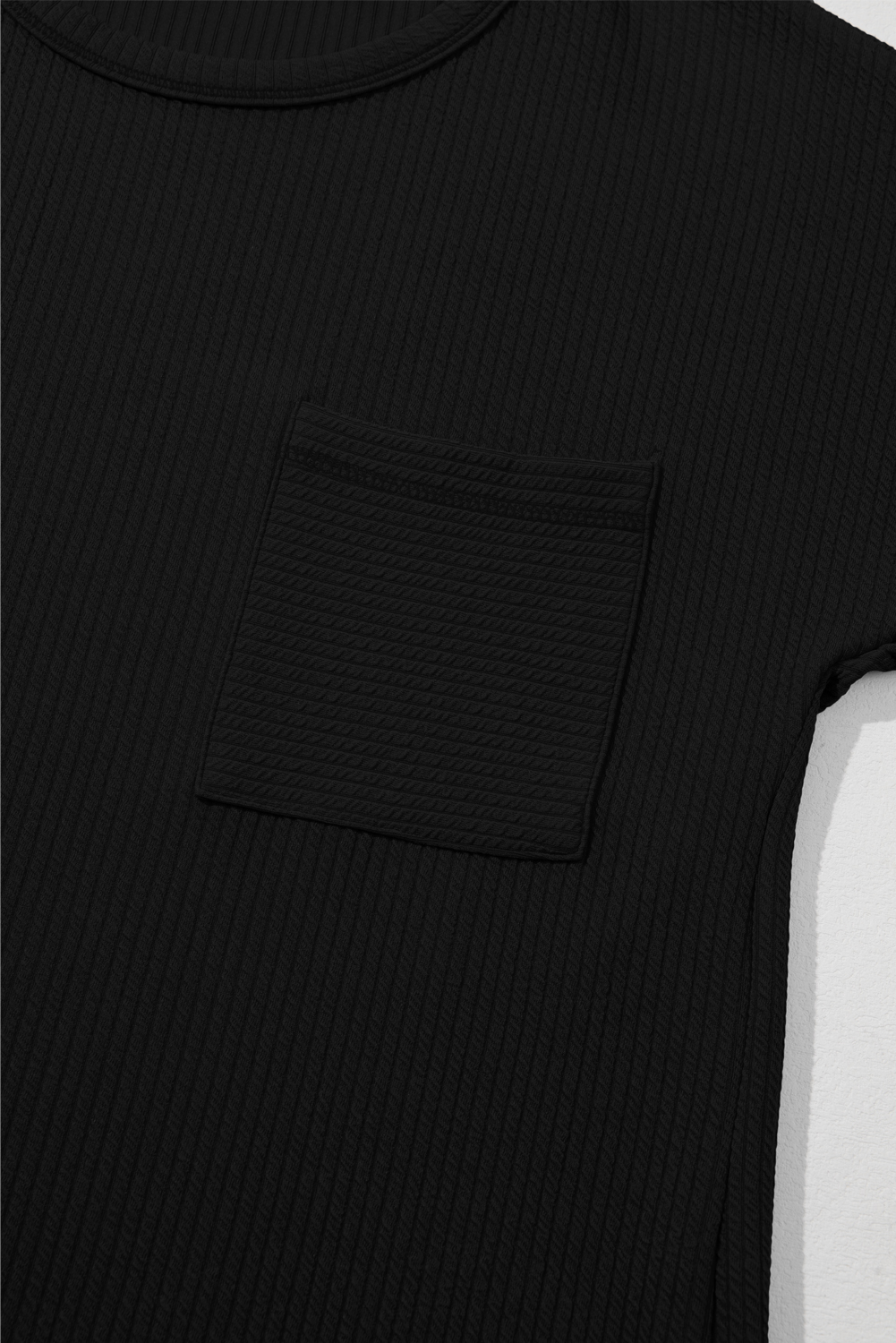 Relaxed and Trendy: Women's Casual Black Long Sleeve Top - Detail View 8 Relaxed and Trendy: Women's Casual Black Long Sleeve Top - Detail View 8