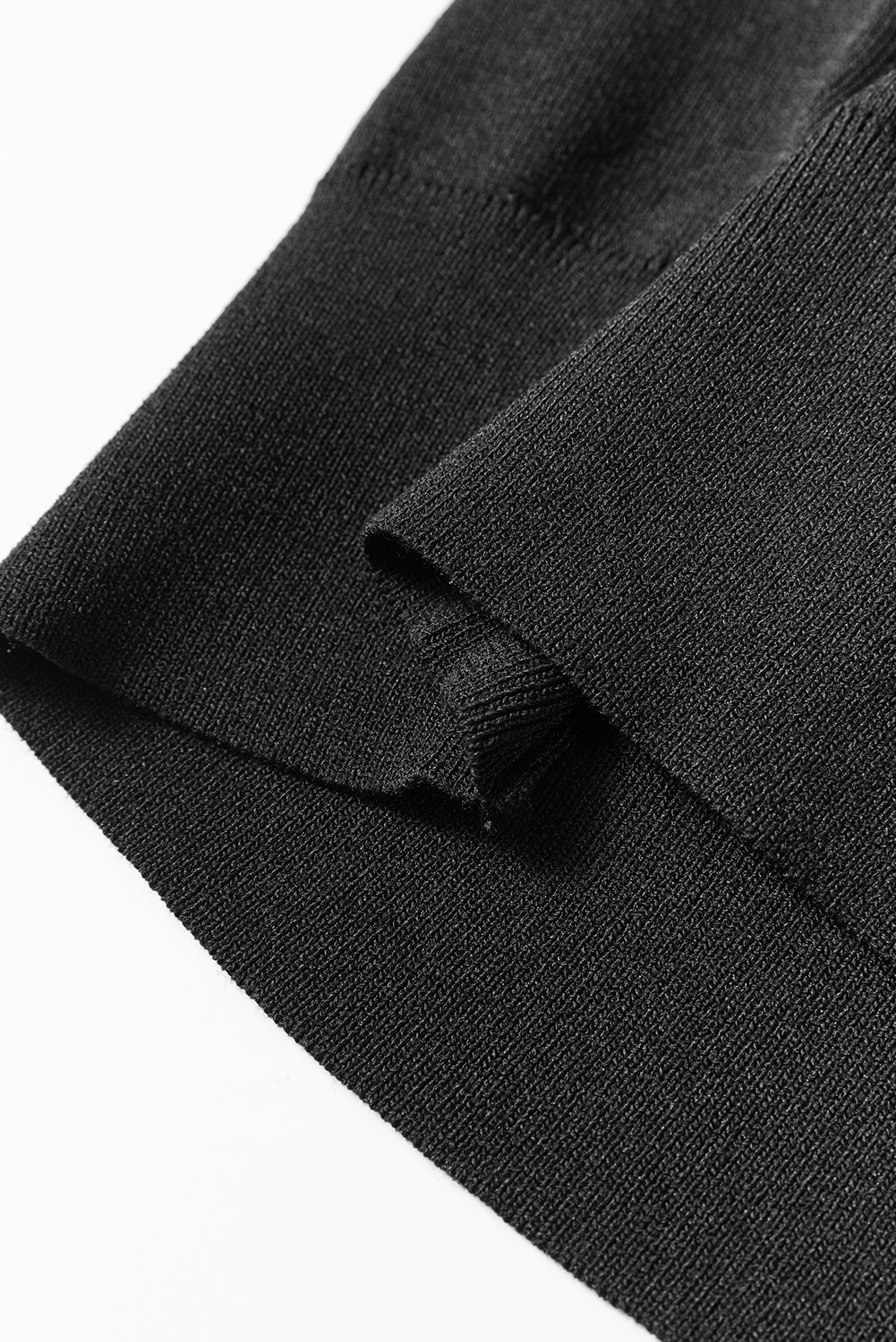 Women's Black Solid Color Slim Fit Lightweight Crew Neck Sweater for Everyday Style - Detail View 13 Women's Black Solid Color Slim Fit Lightweight Crew Neck Sweater for Everyday Style - Detail View 13