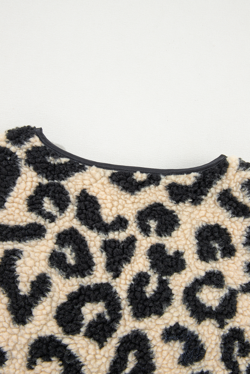 Women's Vest Coat, Black Leopard Print, Sherpa Material, Sleeveless, Trendy, Winter Fashion, Cozy, Versatile, Open Front, Casual Style, Western Style, Outerwear, Vests - Detail View 20 Women's Vest Coat, Black Leopard Print, Sherpa Material, Sleeveless, Trendy, Winter Fashion, Cozy, Versatile, Open Front, Casual Style, Western Style, Outerwear, Vests - Detail View 20