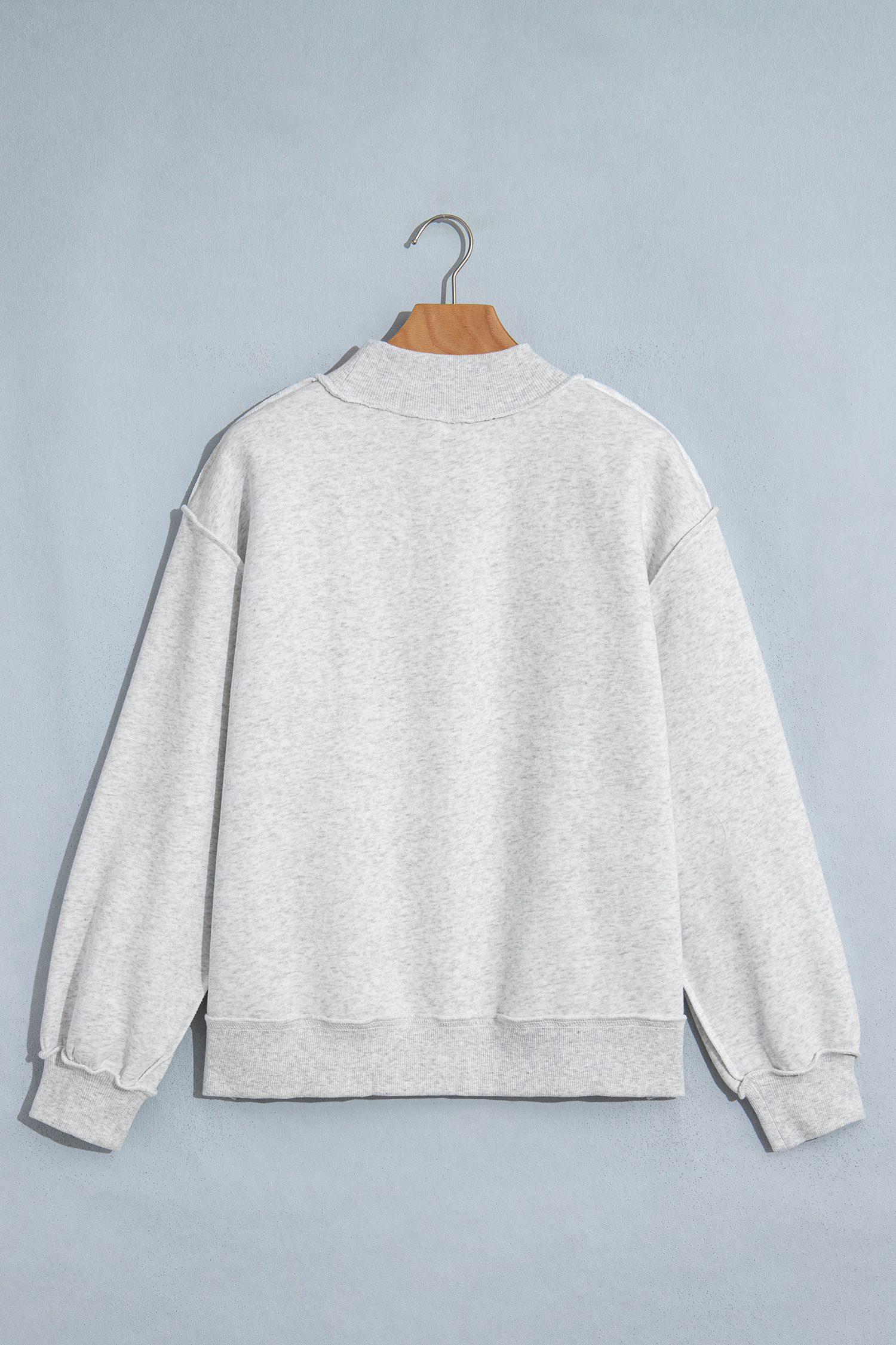 WWJD Patch Graphic Sweatshirt, Trendy Women Mock Neck Top - Detail View 5 WWJD Patch Graphic Sweatshirt, Trendy Women Mock Neck Top - Detail View 5
