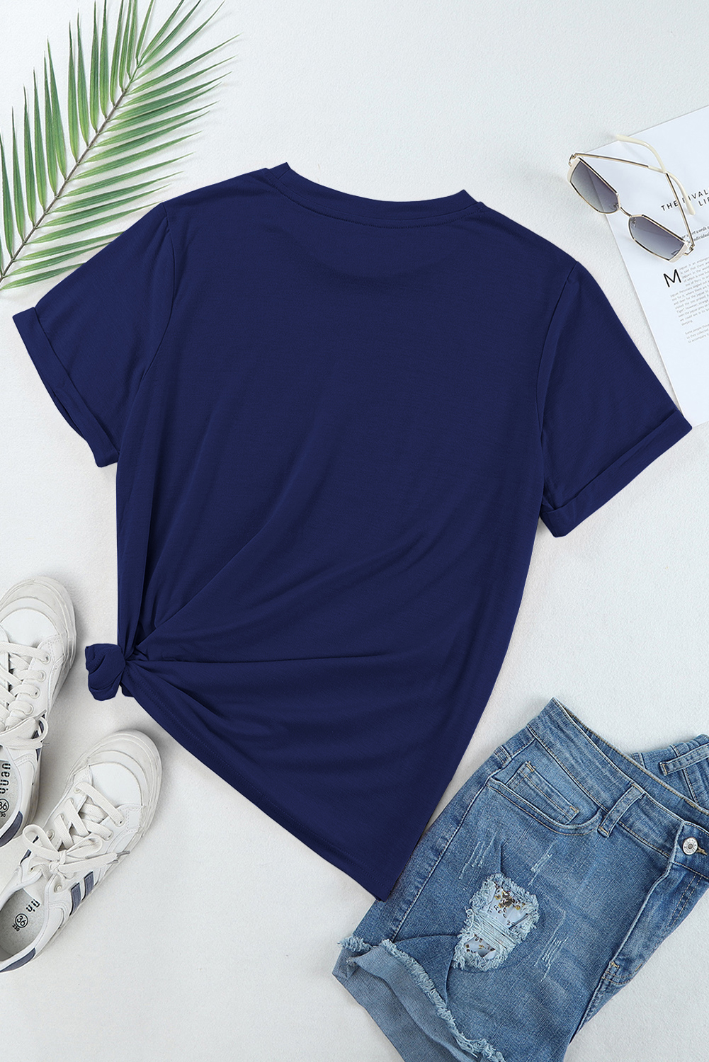 Patriotic Bow Print Graphic Tee, Women's Short Sleeve Shirt - Detail View 2 Patriotic Bow Print Graphic Tee, Women's Short Sleeve Shirt - Detail View 2