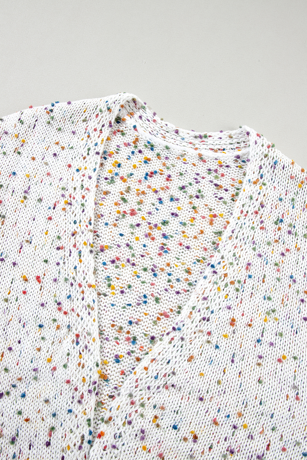 Vibrant Dotted Cardigan - White Multicolor for a Chic and Trendy Look - Detail View 12 Vibrant Dotted Cardigan - White Multicolor for a Chic and Trendy Look - Detail View 12