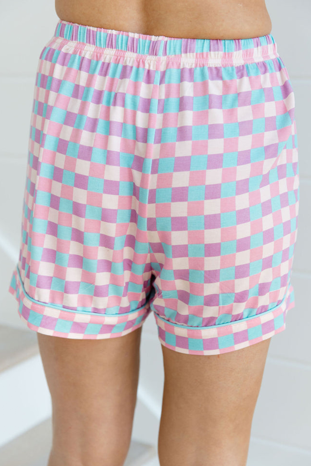 Cozy and Comfortable Casual Pajamas for Women - Purple Checkered Pattern - Detail View 7 Cozy and Comfortable Casual Pajamas for Women - Purple Checkered Pattern - Detail View 7