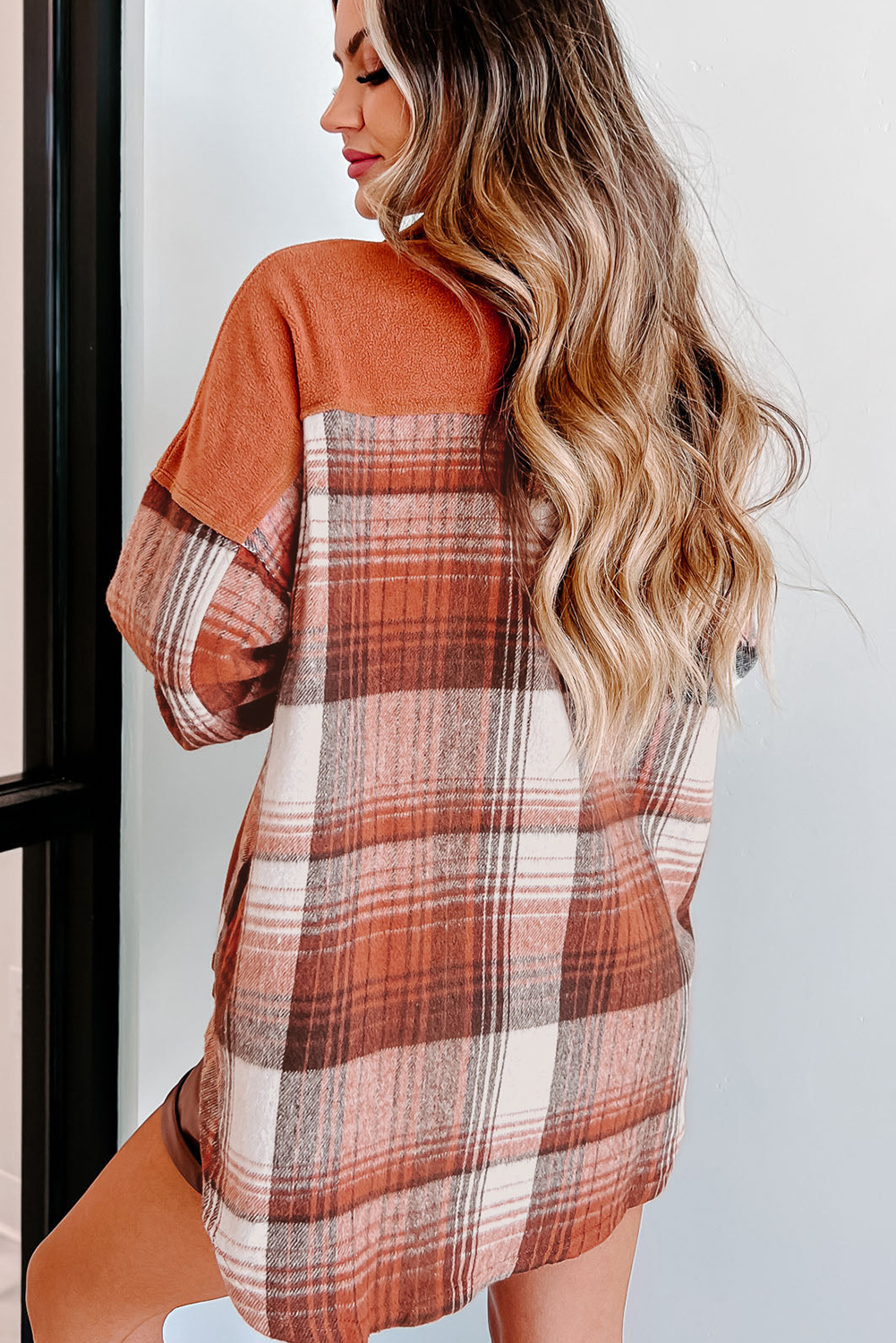 Casual Long Sleeve Shacket with Chest Pockets - Stylish Fall & Autumn Essential - Detail View 3 Casual Long Sleeve Shacket with Chest Pockets - Stylish Fall & Autumn Essential - Detail View 3