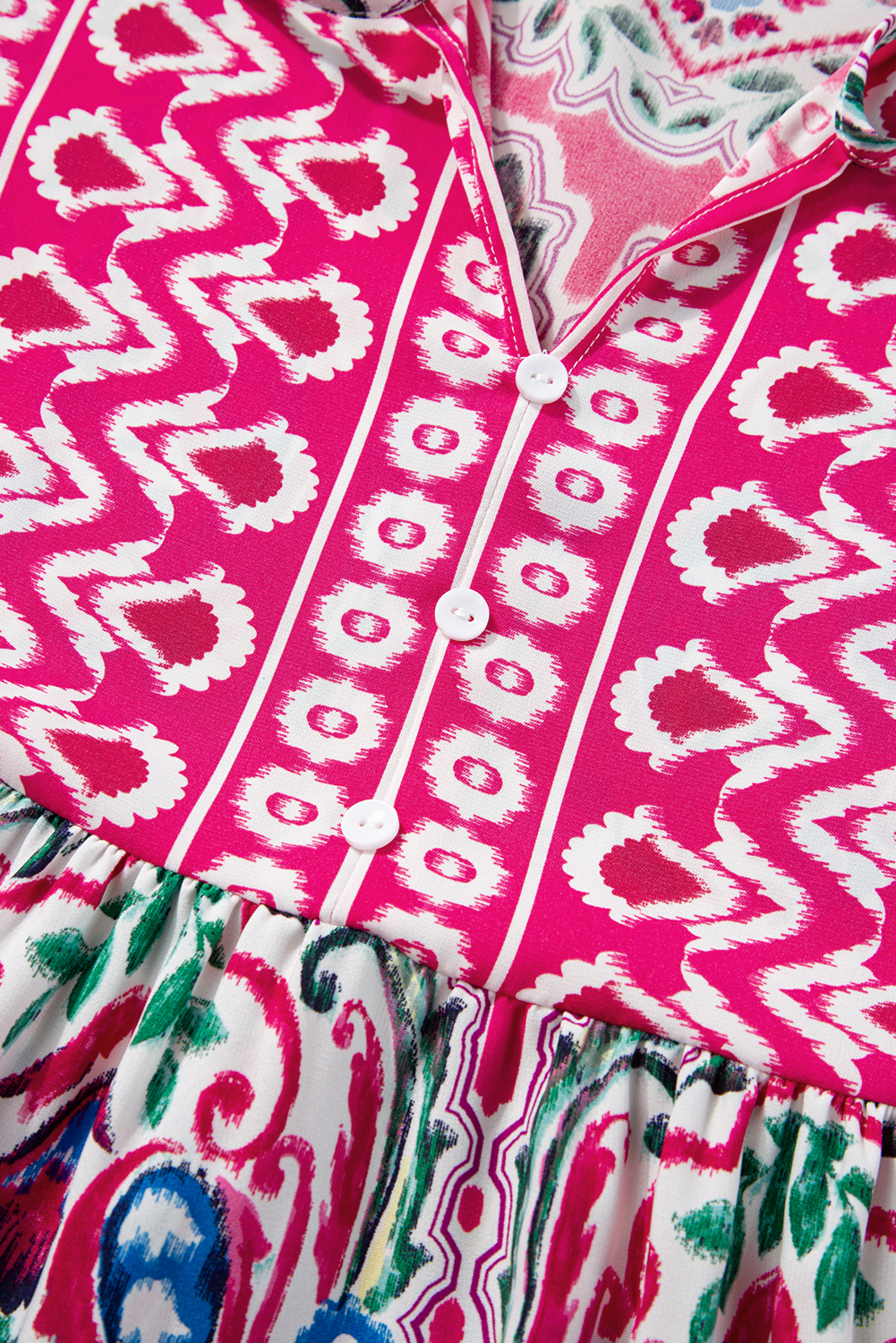 Summer Short Sleeve Mini Dress, Bohemian Abstract Print Boho - Detail View 15 Summer Short Sleeve Mini Dress, Bohemian Abstract Print Boho - Detail View 15
