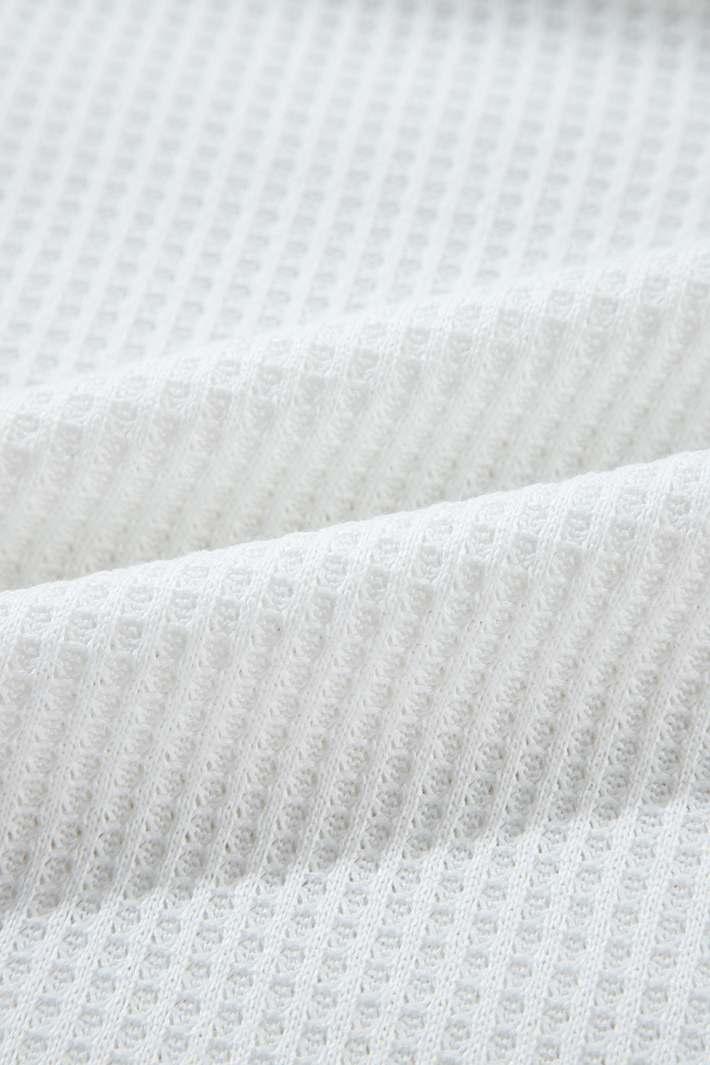 Stylish Fall Fashion: Casual White Waffle Top with Side Slits - Detail View 18 Stylish Fall Fashion: Casual White Waffle Top with Side Slits - Detail View 18