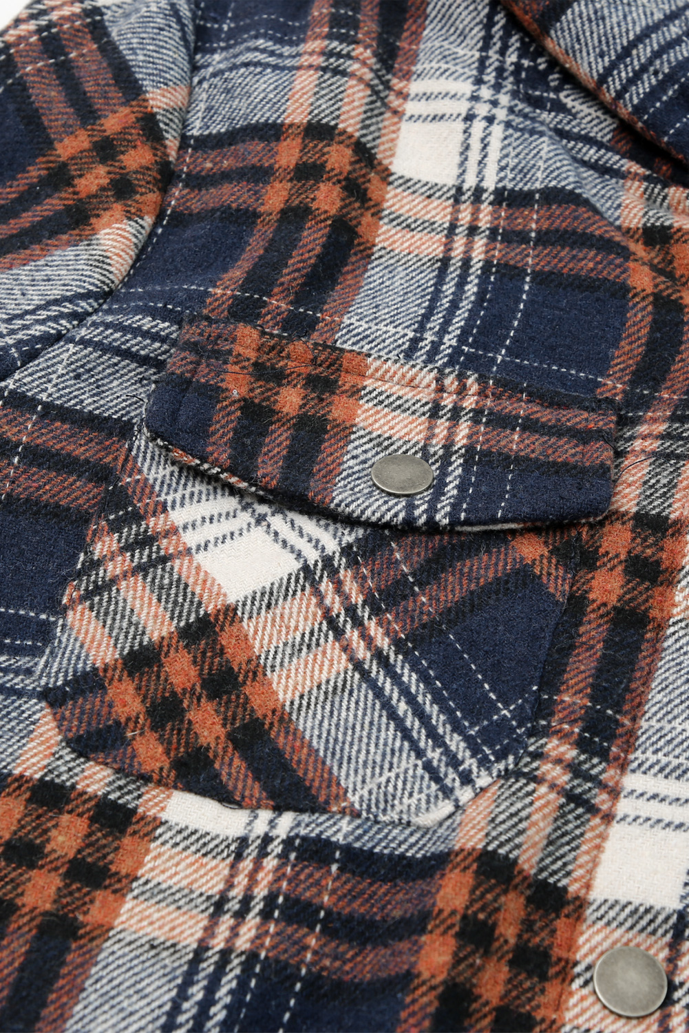 Casual Plaid Sherpa Lined Shacket, Warm Women's Outerwear - Detail View 12 Casual Plaid Sherpa Lined Shacket, Warm Women's Outerwear - Detail View 12