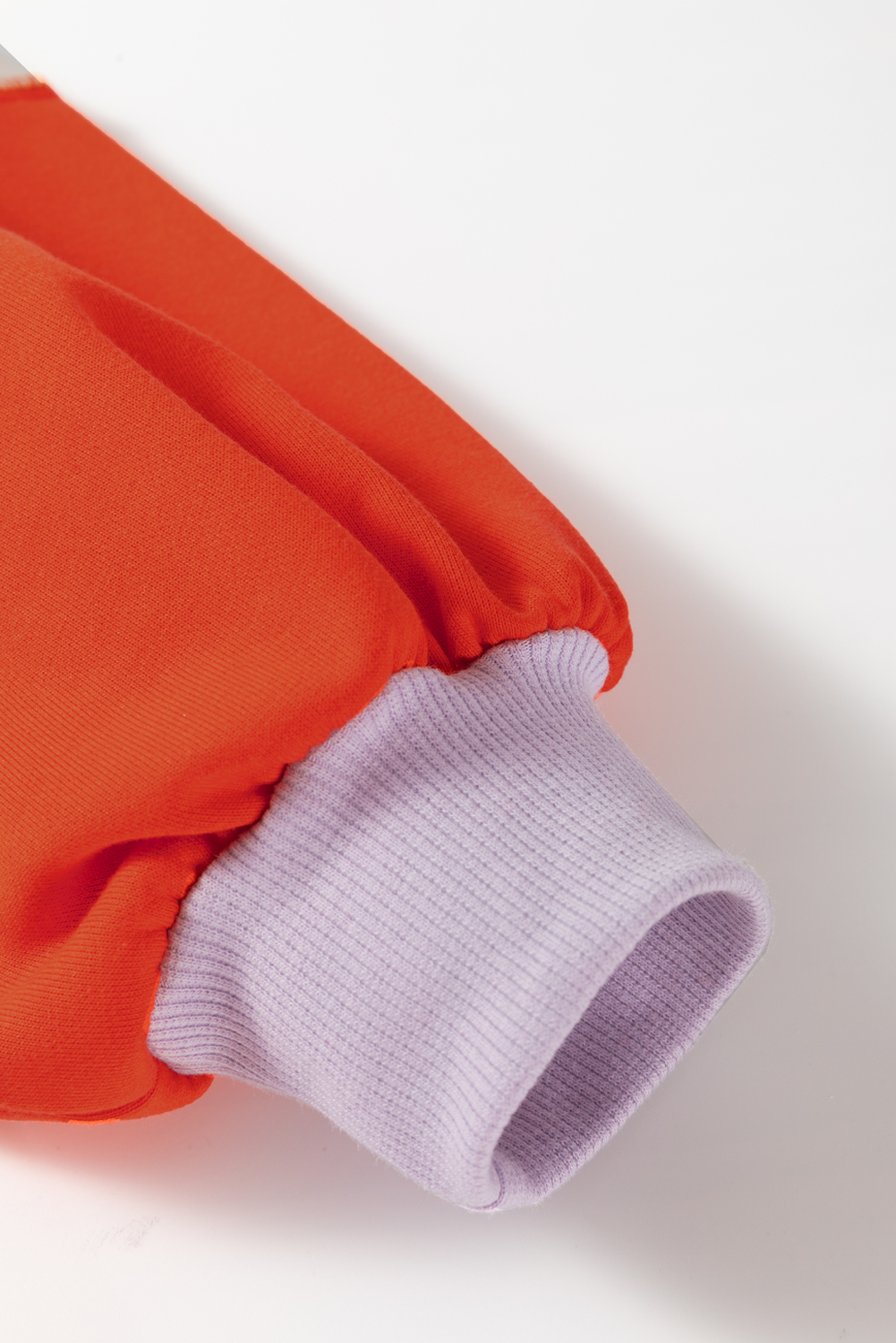 Women's Orange Color Block Side Slits Raglan Sleeve Long Sleeve Top - Detail View 9 Women's Orange Color Block Side Slits Raglan Sleeve Long Sleeve Top - Detail View 9