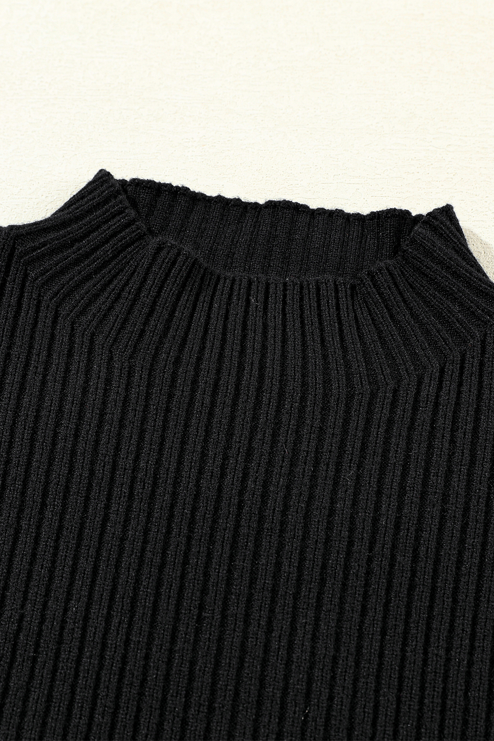 Short Sleeve Ribbed Knit Top, Women's Fall Daily Sweater - Detail View 9 Short Sleeve Ribbed Knit Top, Women's Fall Daily Sweater - Detail View 9