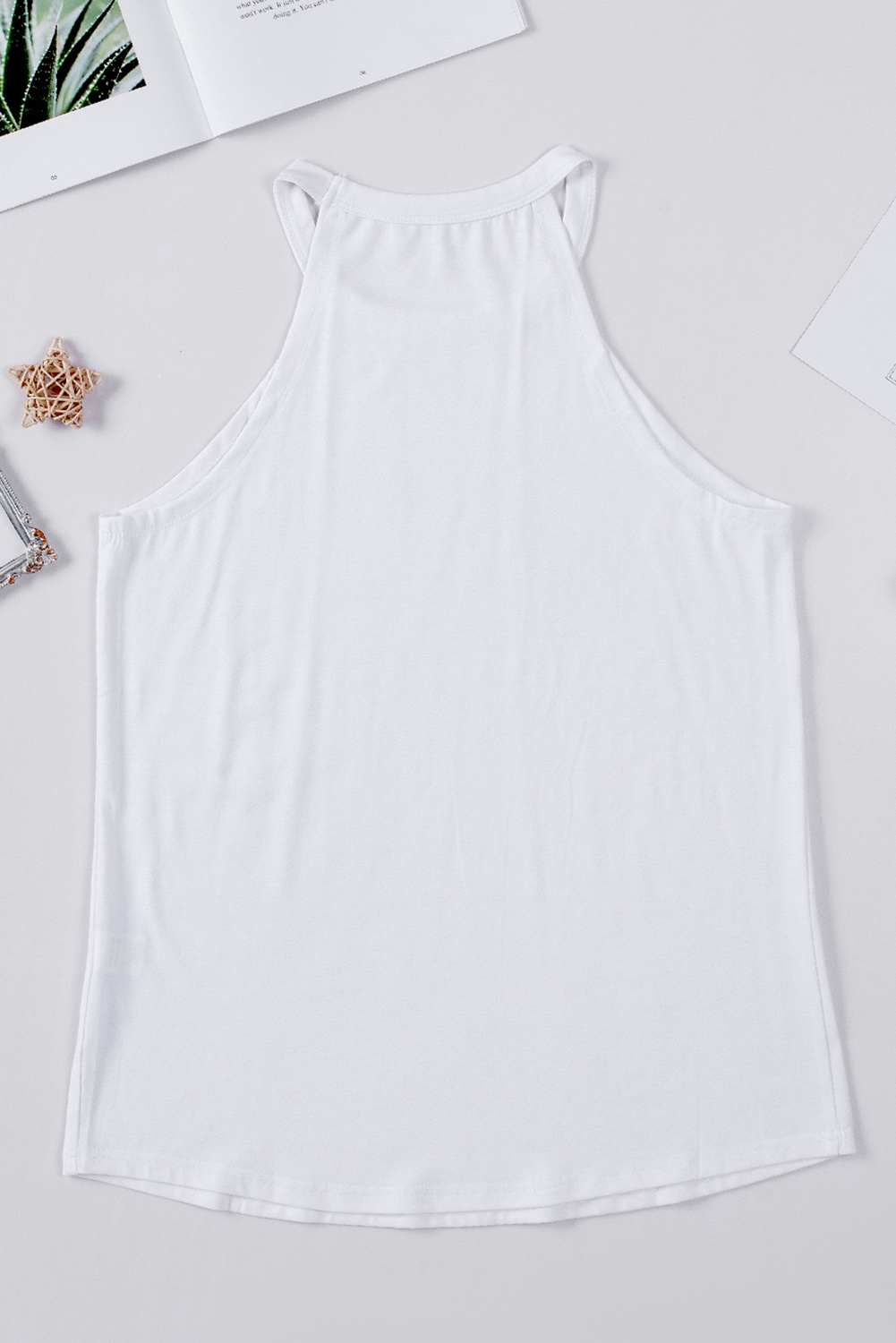 Chenille Graphic Tank Top: Glitter Framed AMERICA Lettering - Detail View 7 Chenille Graphic Tank Top: Glitter Framed AMERICA Lettering - Detail View 7