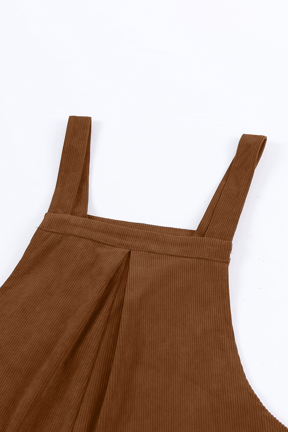 Solid Brown Bib Overalls, Trendy Wide Leg Autumn Jumpsuit - Detail View 11 Solid Brown Bib Overalls, Trendy Wide Leg Autumn Jumpsuit - Detail View 11