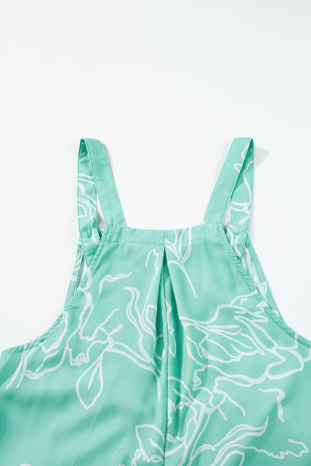 Women's Abstract Print Overalls, Summer Wide Leg Jumpsuit - Detail View 12 Women's Abstract Print Overalls, Summer Wide Leg Jumpsuit - Detail View 12