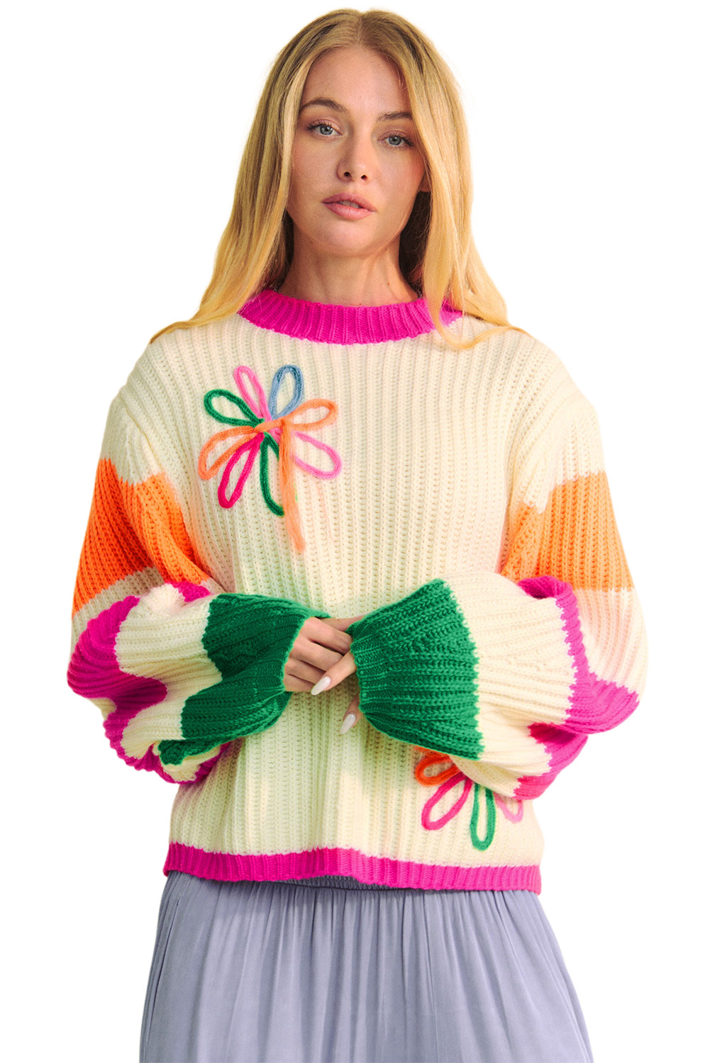 Stylish Long Sleeve Loose Fit Sweater - Perfect for Daily Winter Wear - Detail View 7 Stylish Long Sleeve Loose Fit Sweater - Perfect for Daily Winter Wear - Detail View 7