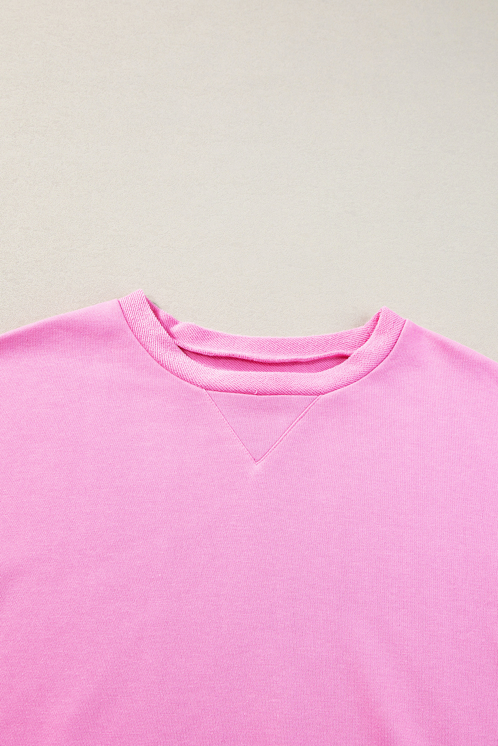 Women's Pink Candy Colorblock French Terry Long Sleeve Top - Detail View 11 Women's Pink Candy Colorblock French Terry Long Sleeve Top - Detail View 11