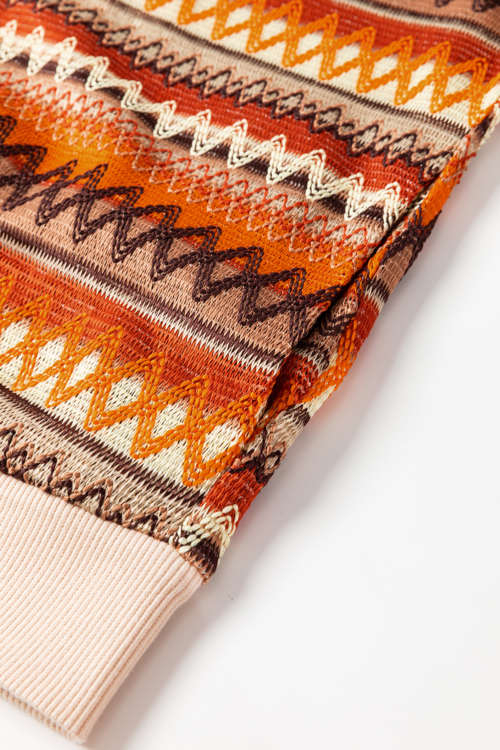 Women's Jacket, Orange Striped, Boho Style, Zip Up, Long Sleeve, Fall Fashion, Daily Wear, Western Design, Comfortable Fit, Sheath Silhouette, Stand Neck, Trendy Outerwear, Stylish, Versatile, Best Sellers - Detail View 12 Women's Jacket, Orange Striped, Boho Style, Zip Up, Long Sleeve, Fall Fashion, Daily Wear, Western Design, Comfortable Fit, Sheath Silhouette, Stand Neck, Trendy Outerwear, Stylish, Versatile, Best Sellers - Detail View 12