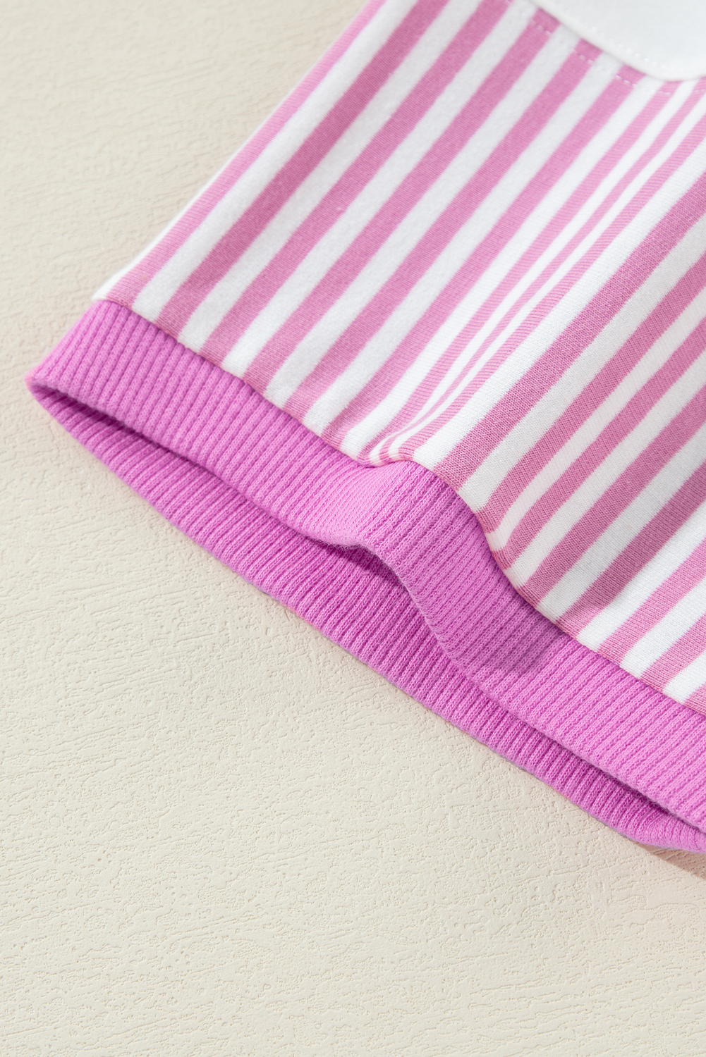 Elevate your style with this Women's Phalaenopsis Striped Patchwork 3/4 Sleeve Oversize Top. Not only stylish but also cozy, this plus size top is loved by ladies for its comfortable and fashionable design. The soul of this loose t-shirt lies in its unique patchwork design, adding a touch of creativity and charm. Effortlessly chic with a timeless striped pattern, this casual top is versatile and perfect for the transitional spring season. The three-quarter sleeves offer added coverage and style, making it a wardrobe essential. Made from premium 95% cotton and 5% elastane, this top ensures durability and a comfortable fit. The round neck adds a classic touch to the overall look. Pair it with your favorite jeans or leggings for a trendy and relaxed outfit. Stay on-trend with this versatile and stylish top that keeps bringing new fashion styles to your wardrobe. - Detail View 9 Elevate your style with this Women's Phalaenopsis Striped Patchwork 3/4 Sleeve Oversize Top. Not only stylish but also cozy, this plus size top is loved by ladies for its comfortable and fashionable design. The soul of this loose t-shirt lies in its unique patchwork design, adding a touch of creativity and charm. Effortlessly chic with a timeless striped pattern, this casual top is versatile and perfect for the transitional spring season. The three-quarter sleeves offer added coverage and style, making it a wardrobe essential. Made from premium 95% cotton and 5% elastane, this top ensures durability and a comfortable fit. The round neck adds a classic touch to the overall look. Pair it with your favorite jeans or leggings for a trendy and relaxed outfit. Stay on-trend with this versatile and stylish top that keeps bringing new fashion styles to your wardrobe. - Detail View 9
