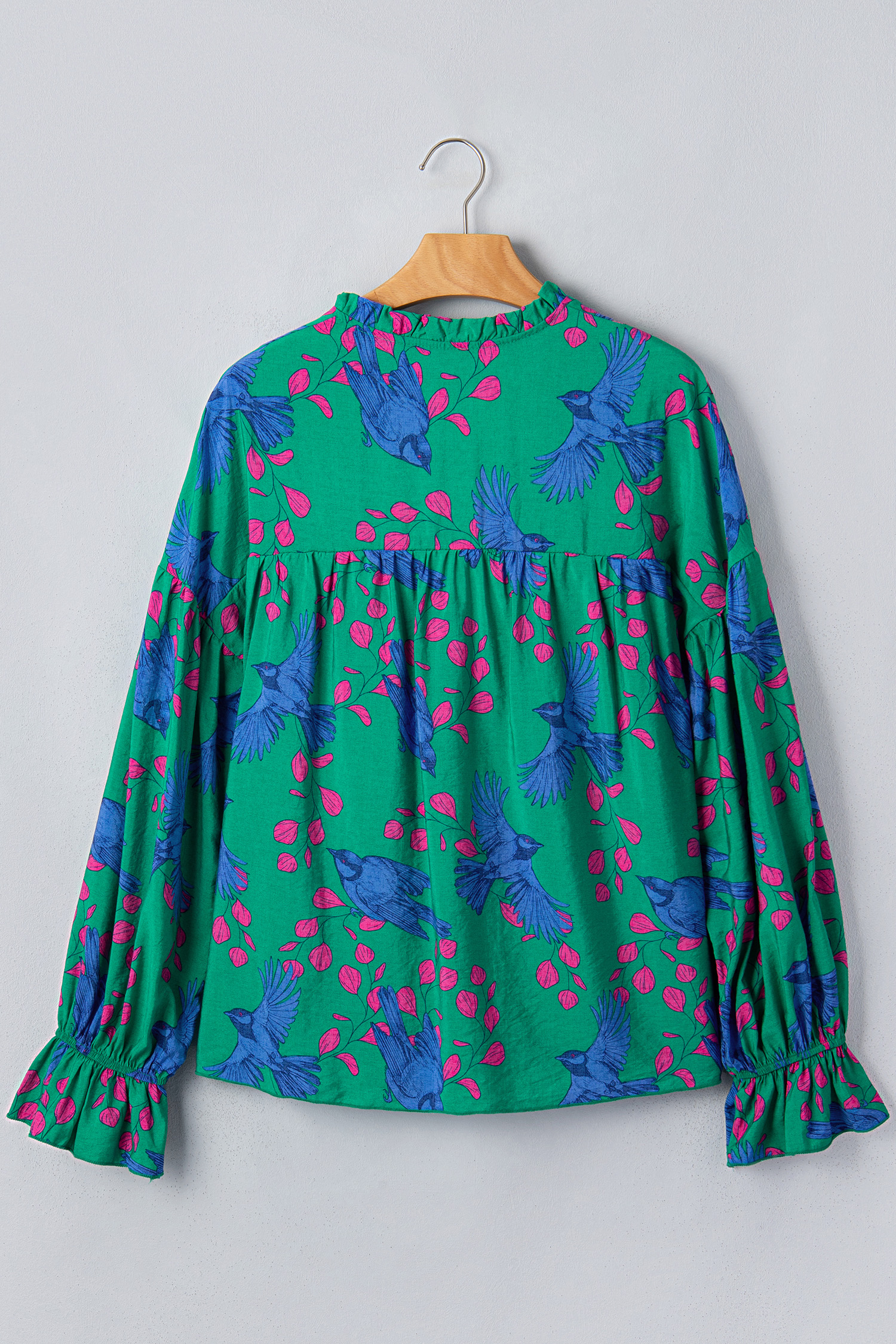 Women's Viscose V Neck Blouse, Soft Long Sleeve Top - Detail View 6 Women's Viscose V Neck Blouse, Soft Long Sleeve Top - Detail View 6