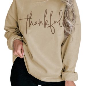 Women's Parchment Embroidered Drop Shoulder Pullover Sweatshirt - Main View