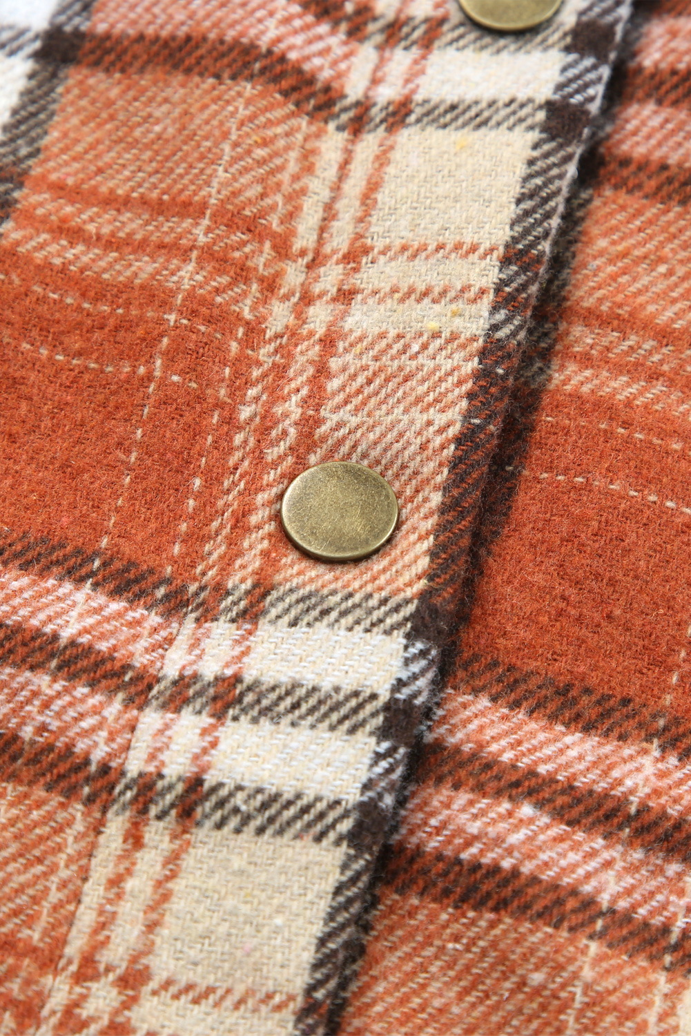 Hooded Plaid Shacket, Casual Button Down Winter Outerwear - Detail View 11 Hooded Plaid Shacket, Casual Button Down Winter Outerwear - Detail View 11