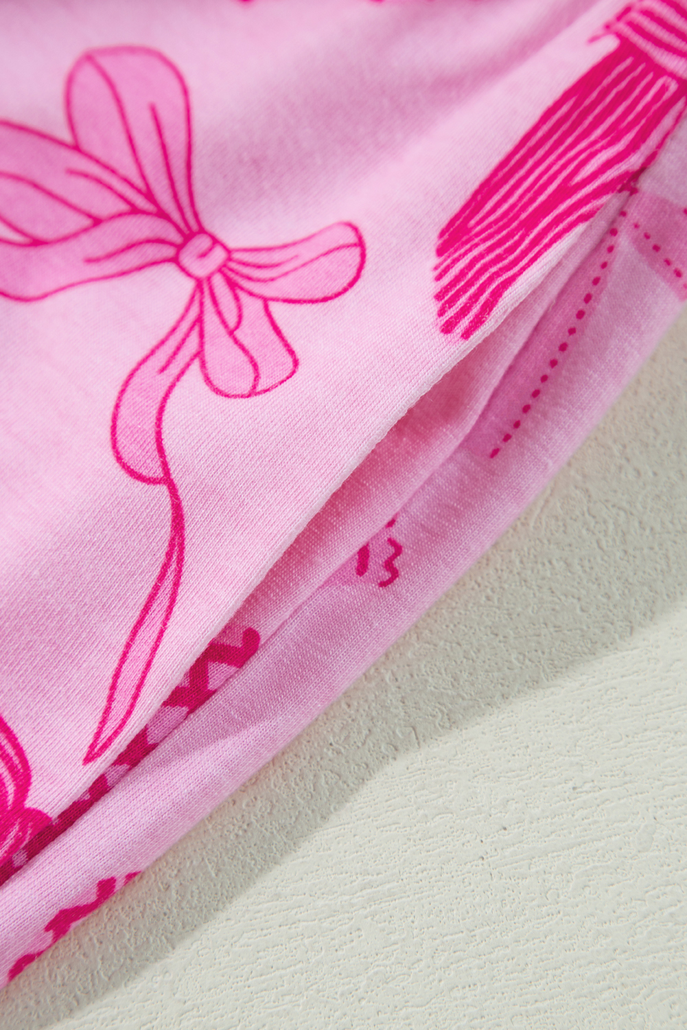 Comfortable and Playful Pink Sleepwear Set - Ideal for Lounging and Sleeping - Detail View 19 Comfortable and Playful Pink Sleepwear Set - Ideal for Lounging and Sleeping - Detail View 19