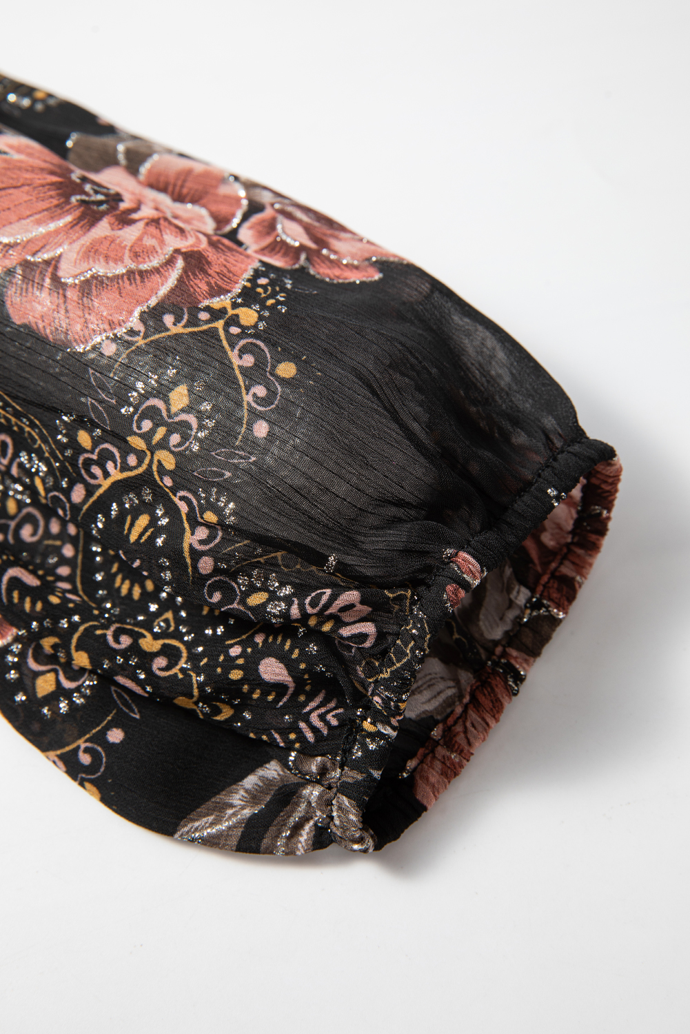 Women's Blouse, Black Floral, Criss Cross, V Neck, Balloon Sleeves, Casual Style, Chic Design, Loose Fit, Spring Fashion, Feminine Look, Stylish, 100% Polyester, Daily Wear, Tops, Blouses & Shirts - Detail View 12 Women's Blouse, Black Floral, Criss Cross, V Neck, Balloon Sleeves, Casual Style, Chic Design, Loose Fit, Spring Fashion, Feminine Look, Stylish, 100% Polyester, Daily Wear, Tops, Blouses & Shirts - Detail View 12