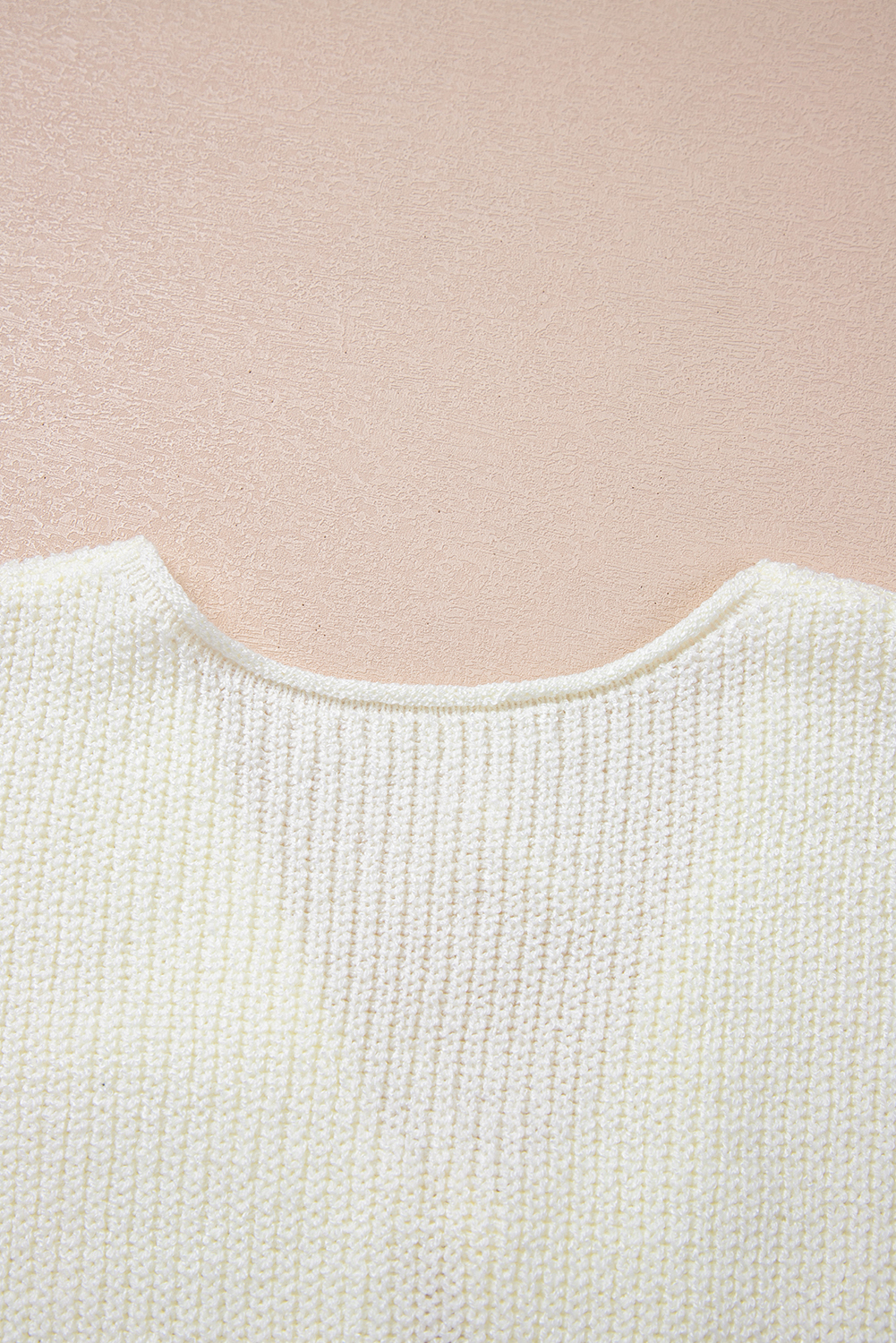Women's Beige Sweater Vest, Tie Front Casual Knit Top - Detail View 13 Women's Beige Sweater Vest, Tie Front Casual Knit Top - Detail View 13