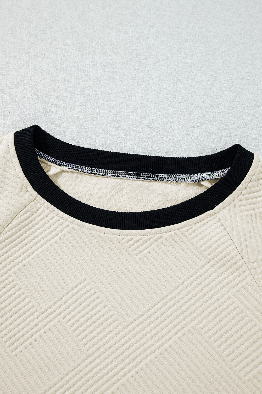 Women's Jet Stream Color Block Edge Raglan Sleeve Crew Neck Textured Top - Detail View 9 Women's Jet Stream Color Block Edge Raglan Sleeve Crew Neck Textured Top - Detail View 9