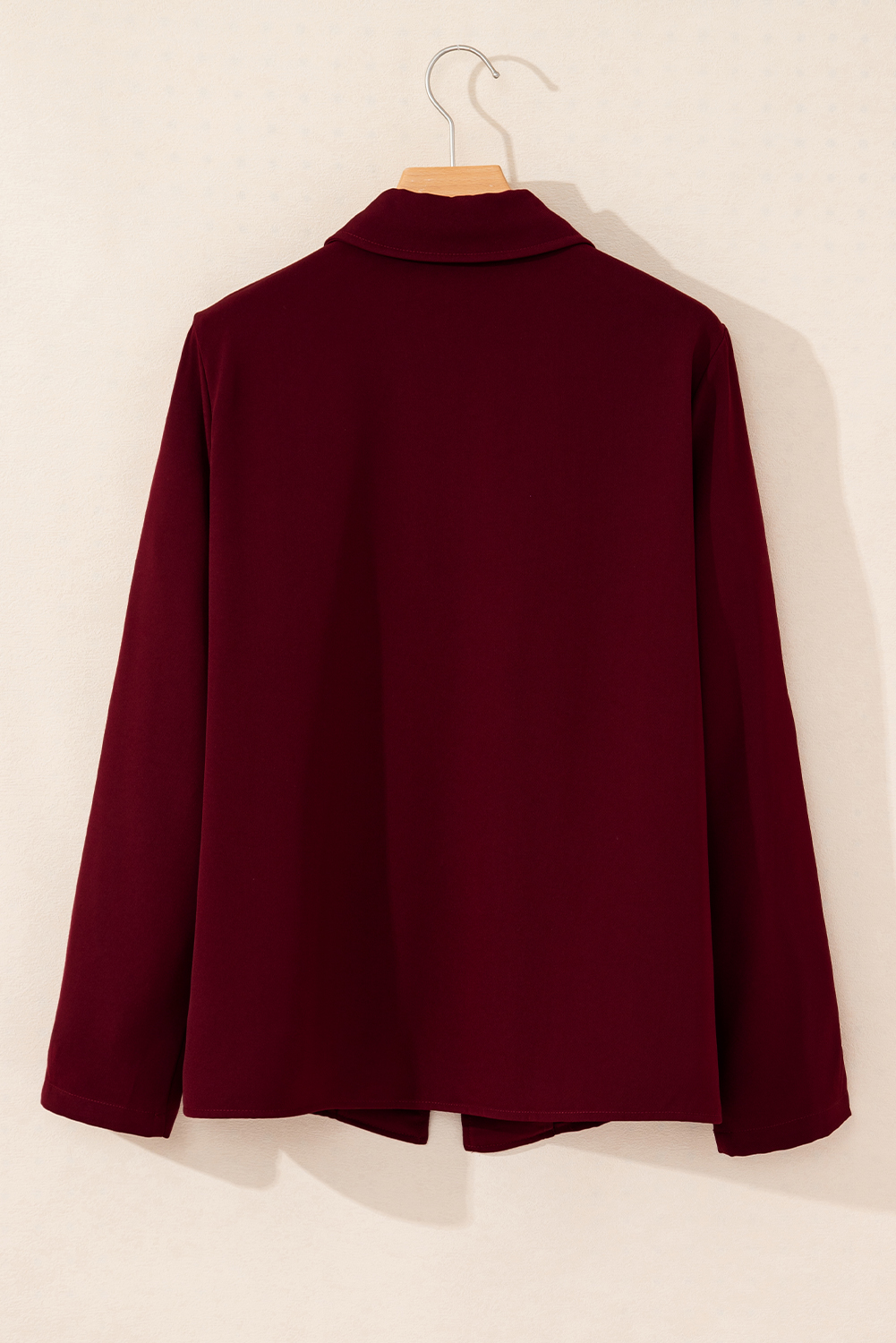 Women's Jacket, Red Dahlia, Zip Up, Tab Sleeve, Flap Detail, Turn Down Collar, Casual Style, Solid Color, Long Sleeve, Fall Fashion, Versatile Outerwear, Daily Wear, Sheath Silhouette, Trendy, Comfortable - Detail View 4 Women's Jacket, Red Dahlia, Zip Up, Tab Sleeve, Flap Detail, Turn Down Collar, Casual Style, Solid Color, Long Sleeve, Fall Fashion, Versatile Outerwear, Daily Wear, Sheath Silhouette, Trendy, Comfortable - Detail View 4