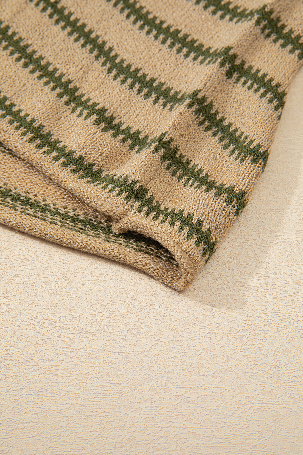 Women's Sweater, Khaki Stripe, Drop Shoulder, Casual Knit, Soft and Breathable, Long Sleeve, Round Neck, Stylish, Cozy, Autumn Wear, Daily Fashion, Stripe Pattern, Comfortable, Casual Style, Sweaters & Cardigans - Detail View 8 Women's Sweater, Khaki Stripe, Drop Shoulder, Casual Knit, Soft and Breathable, Long Sleeve, Round Neck, Stylish, Cozy, Autumn Wear, Daily Fashion, Stripe Pattern, Comfortable, Casual Style, Sweaters & Cardigans - Detail View 8