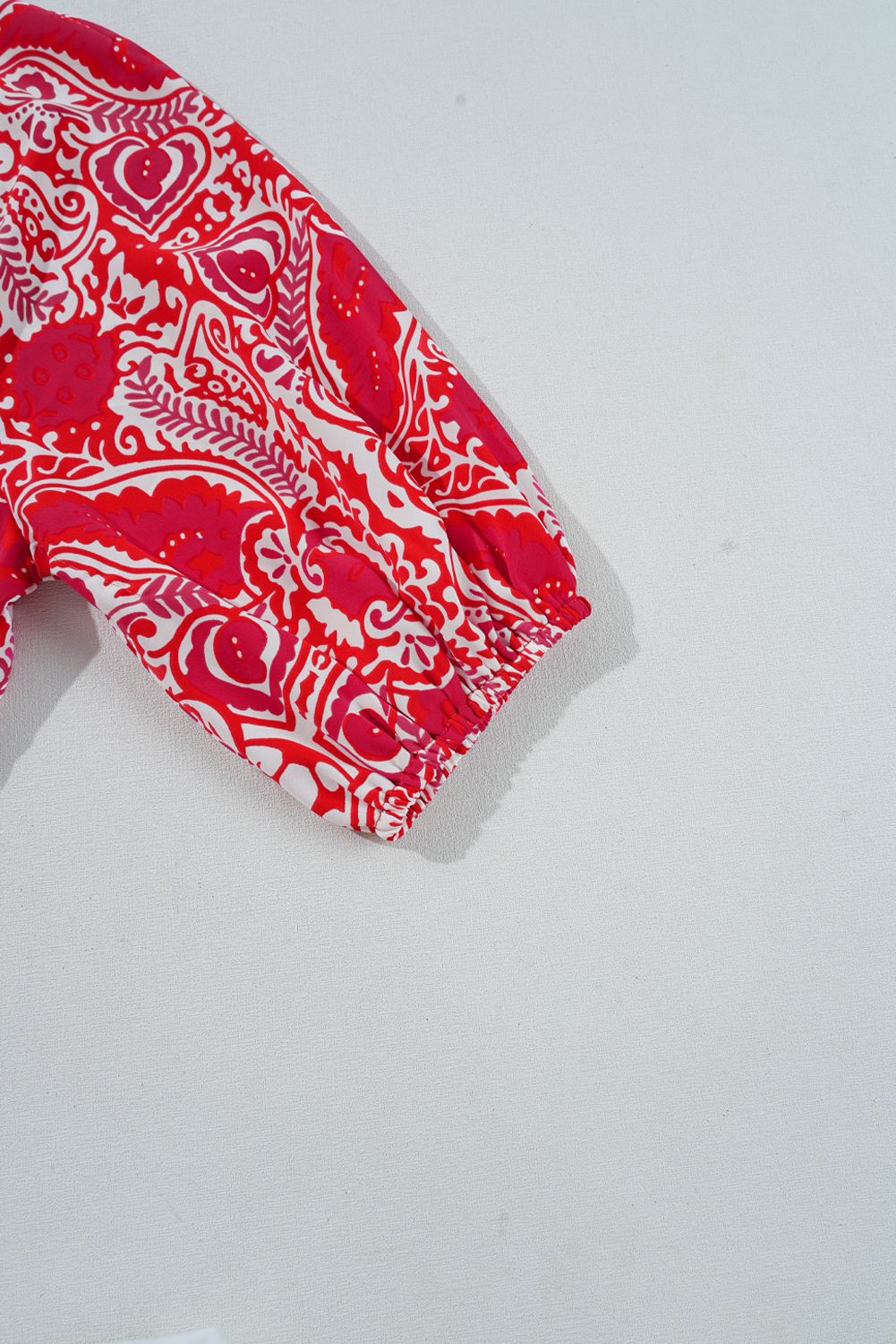 Vintage-Inspired Red Paisley Maxi Dress for Summer Vacations and Special Occasions - Detail View 11 Vintage-Inspired Red Paisley Maxi Dress for Summer Vacations and Special Occasions - Detail View 11