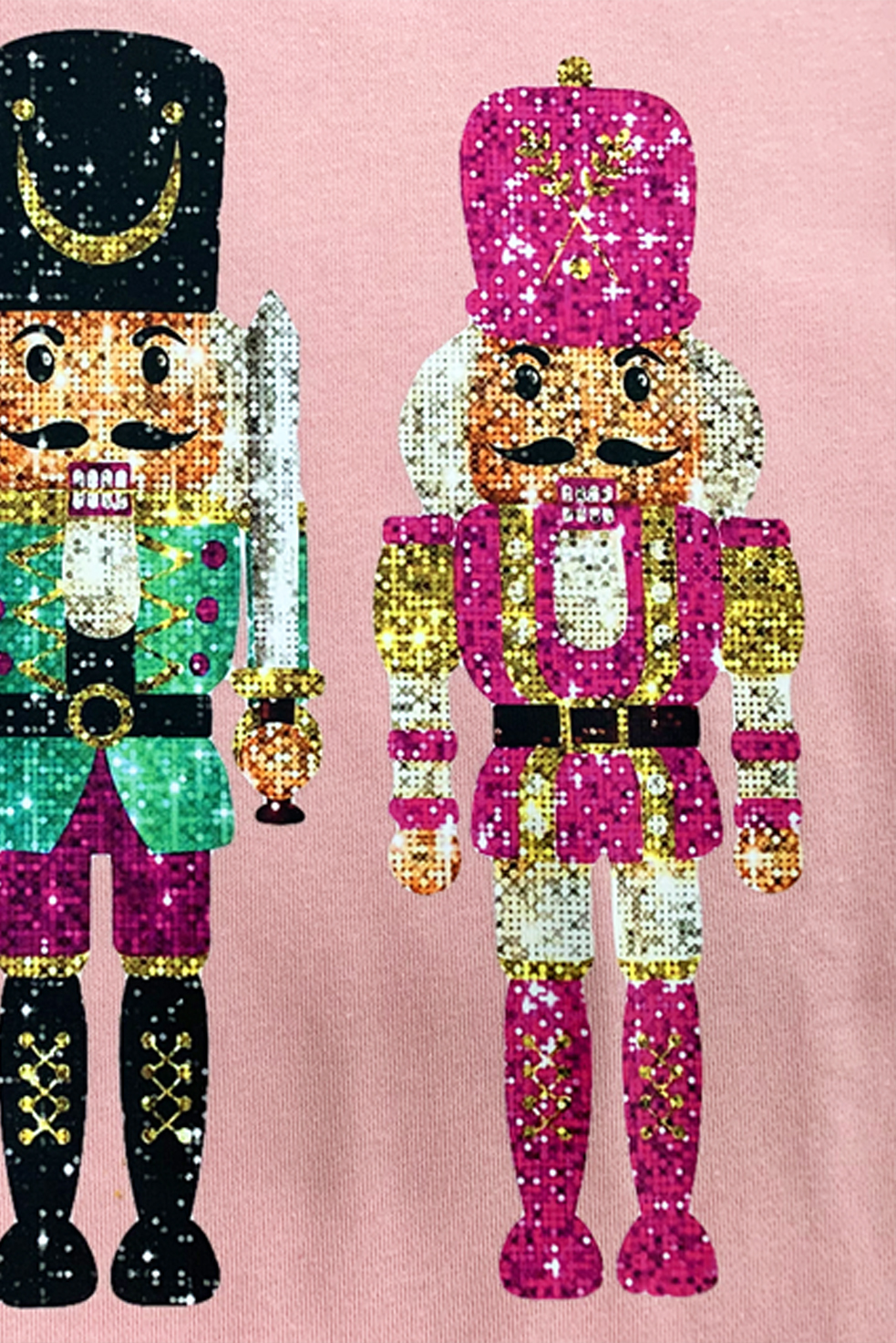 Women's Pink Nutcracker Sweatshirt, Casual Christmas Pullover - Detail View 10 Women's Pink Nutcracker Sweatshirt, Casual Christmas Pullover - Detail View 10