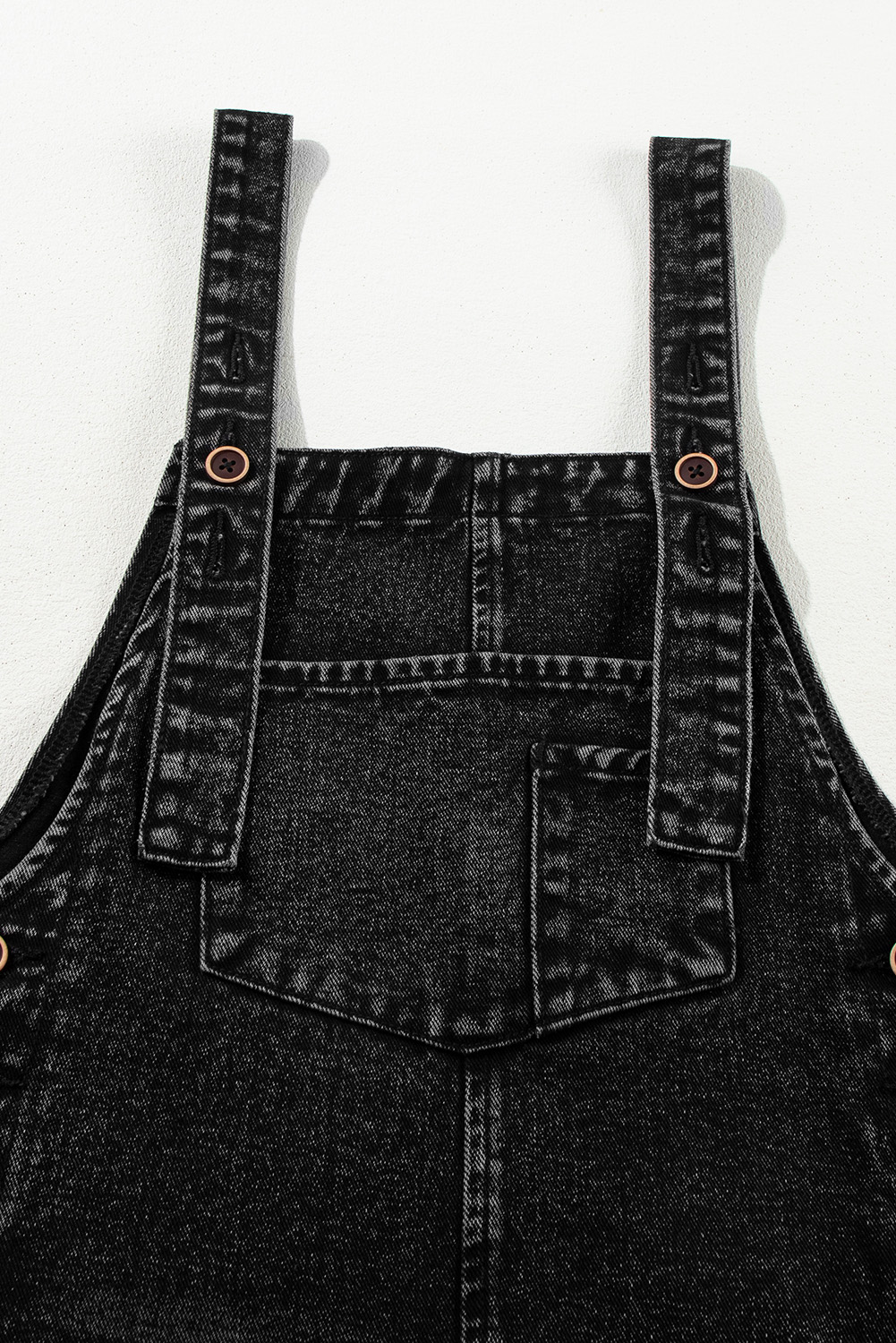 Casual Black Denim Overall - High Waist, Stylish and Durable for Daily Wear - Detail View 7 Casual Black Denim Overall - High Waist, Stylish and Durable for Daily Wear - Detail View 7